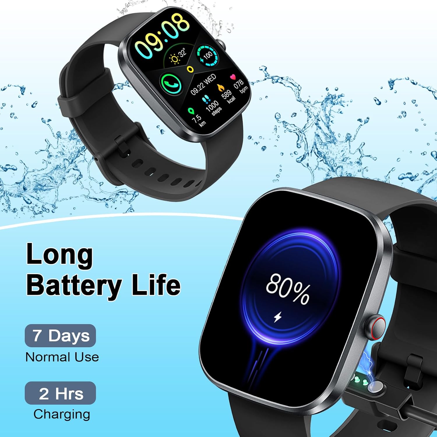 Smart Watch(Answer/Make Call), 1.91" Smartwatch for Men Women, NEW Fitness Watch with 110+ Sport Modes, Fitness Activity Tracke with Pedometer/Sleep Monitor/Heart Rate/IP68 Waterproof, for Android iOS - Image 8