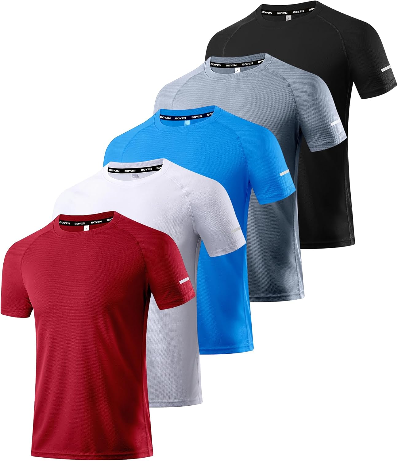 Boyzn 1 or 3 Pack Men's Workout Running Shirts, Dry Fit Moisture Wicking T-Shirts, Sports Gym Athletic Short Sleeve Shirts - Image 2