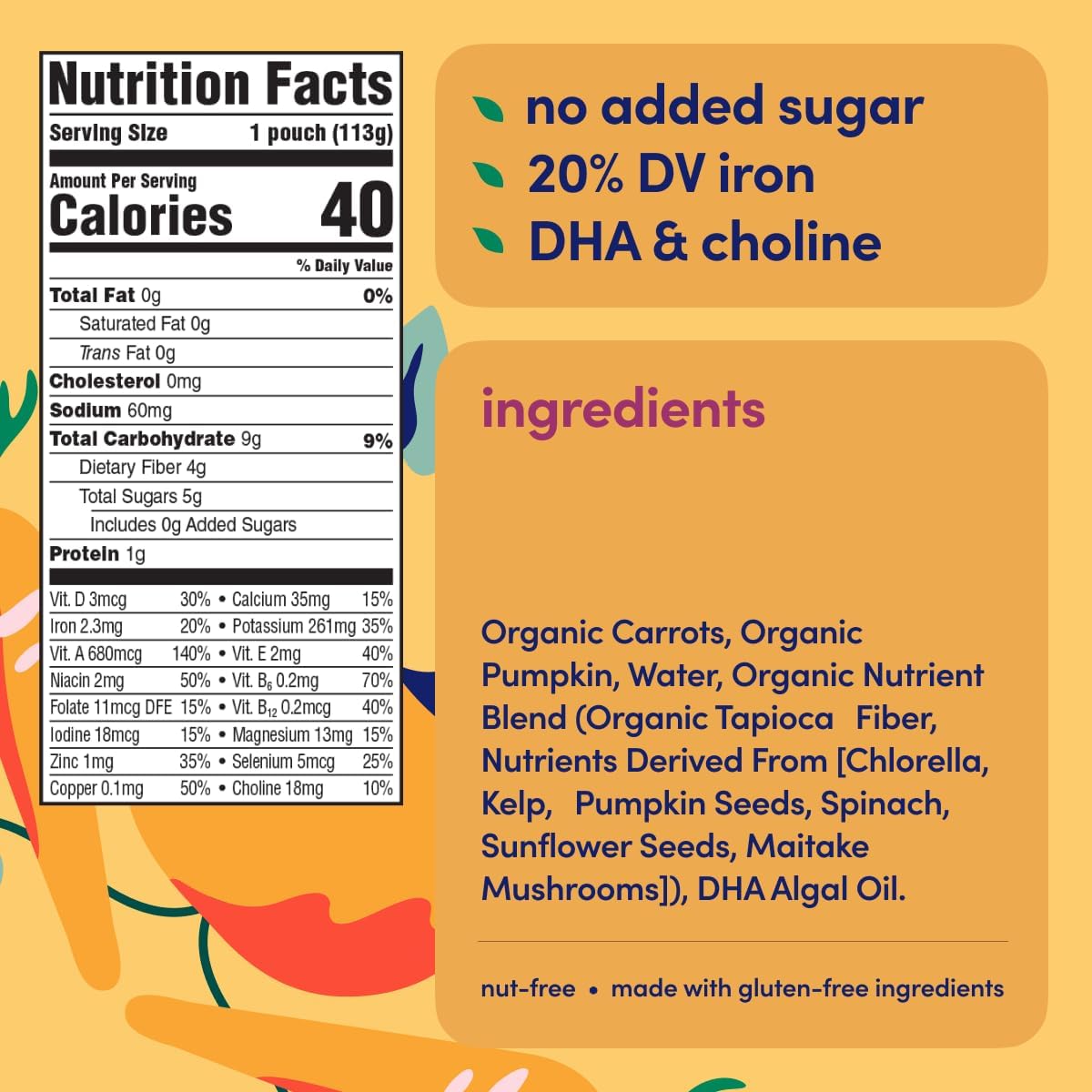 Cerebelly Baby Food Pouches Variety Pack – Organic Veggie Purees for Toddlers | No Added Sugar, Fiber, Non-GMO | Blended Toddler Pouches | 4 Ounce BPA-Free Pouch | 4 Flavors | 8 Count - Image 8