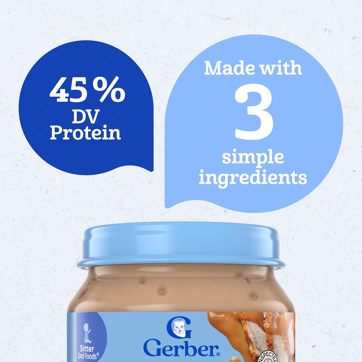 Gerber Baby Foods 2nd Foods Meat, Turkey & Gravy, Mealtime for Baby, 2.5 Ounce Jar (Pack of 10) - Image 4