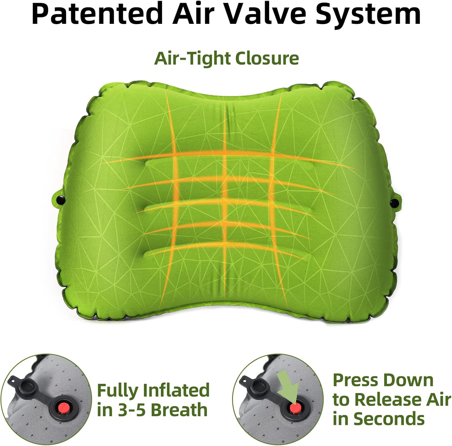 Camping Pillow - Inflatable Pillow - Travel Pillows for Backpacking & Airplane, Lumbar Support 2.0 Blow Up Pillow, Ultralight Compressible, Comfortable, Ergonomic Pillows - Image 6