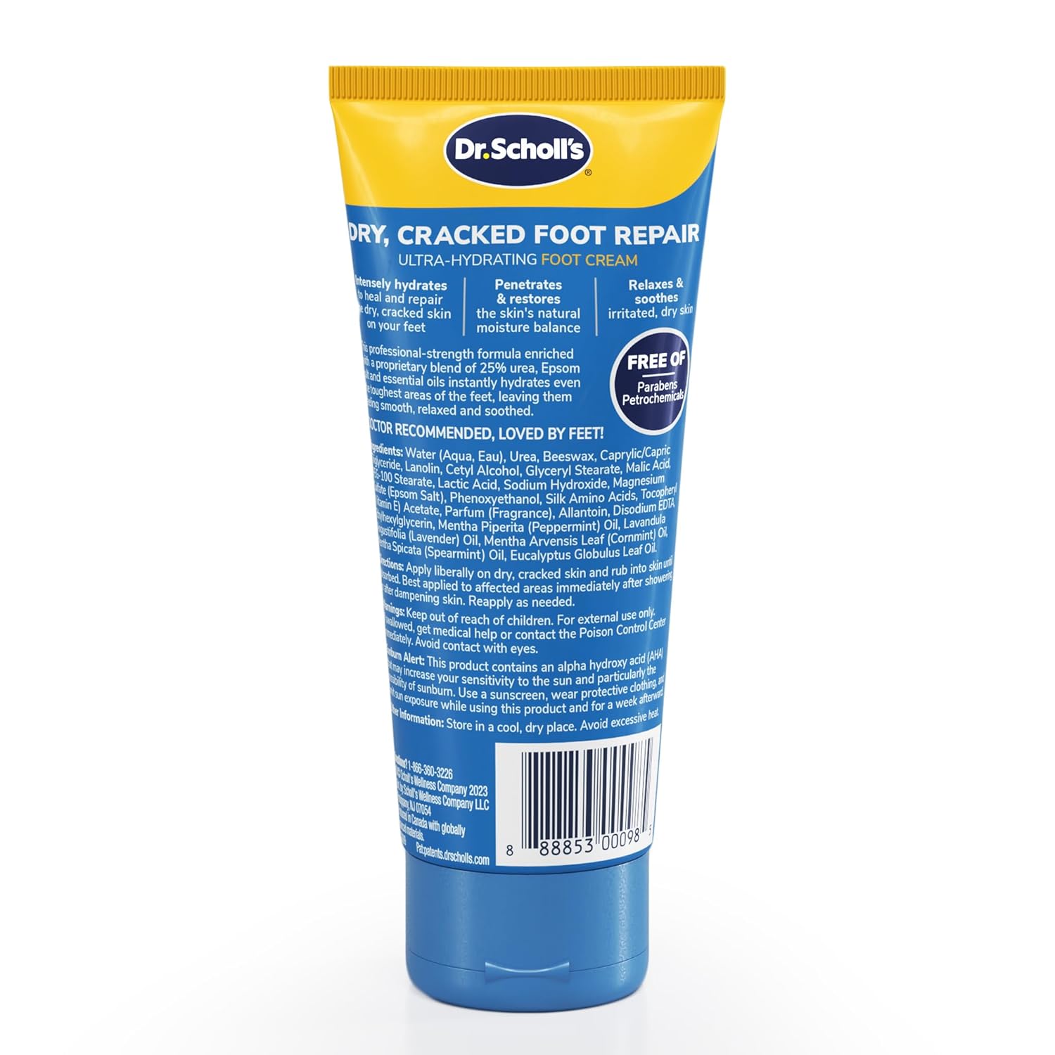 Dr Scholl's Dry, Cracked Foot Repair Ultra-Hydrating Foot Cream Moisturizer, 3.5 oz, Skin Care Foot Lotion with 25% Urea for Dry Cracked Feet, Heals and Moisturizes for Healthy Feet - Image 9