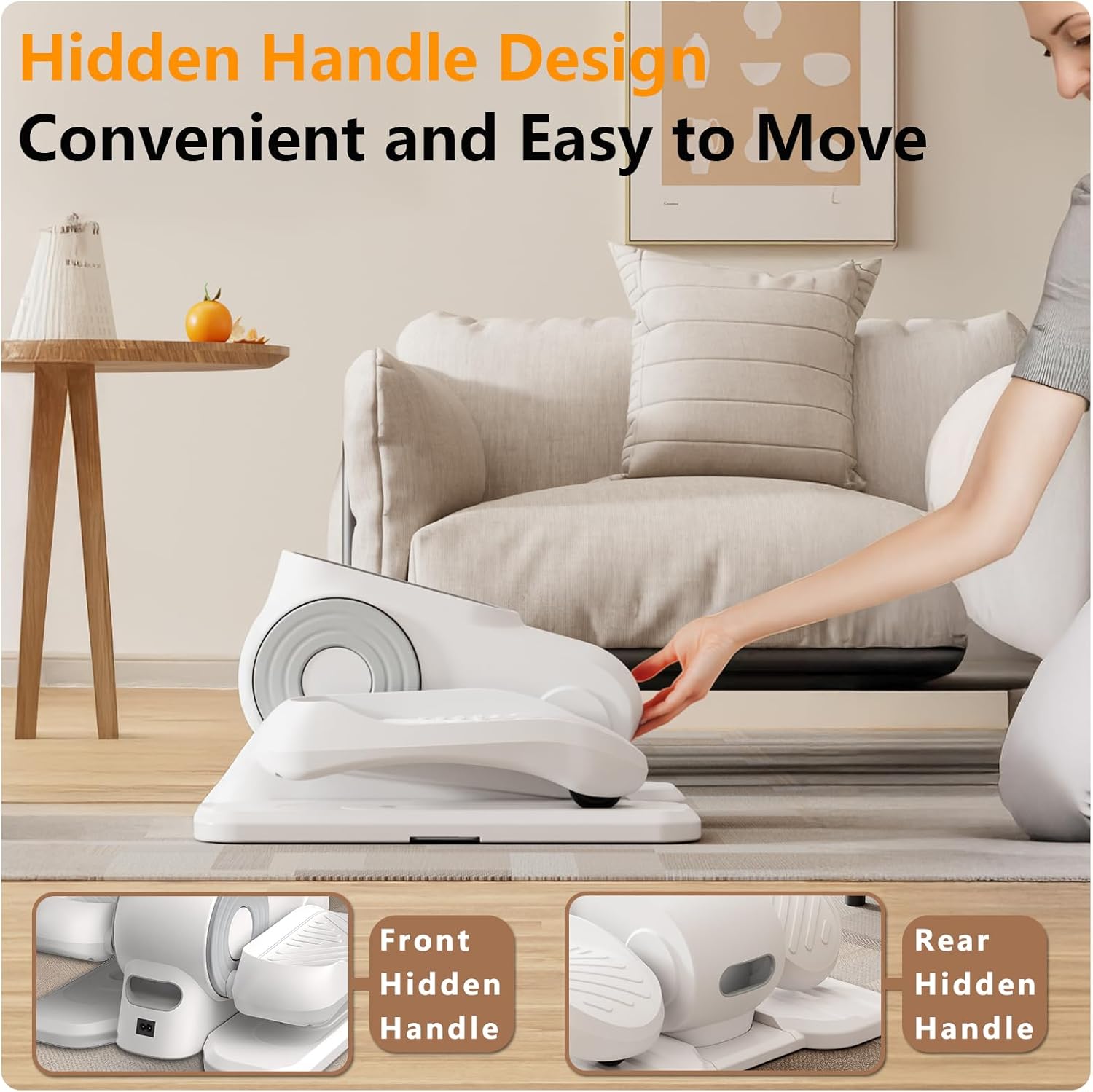 Under Desk Elliptical Exercise Machine, Ellipse Leg Exerciser As Seen On TV with 12 Speed, Electric Foot Leg Exerciser While Sitting for Seniors, Portable Seated Pedal Exerciser with Remote/LCD - Image 10