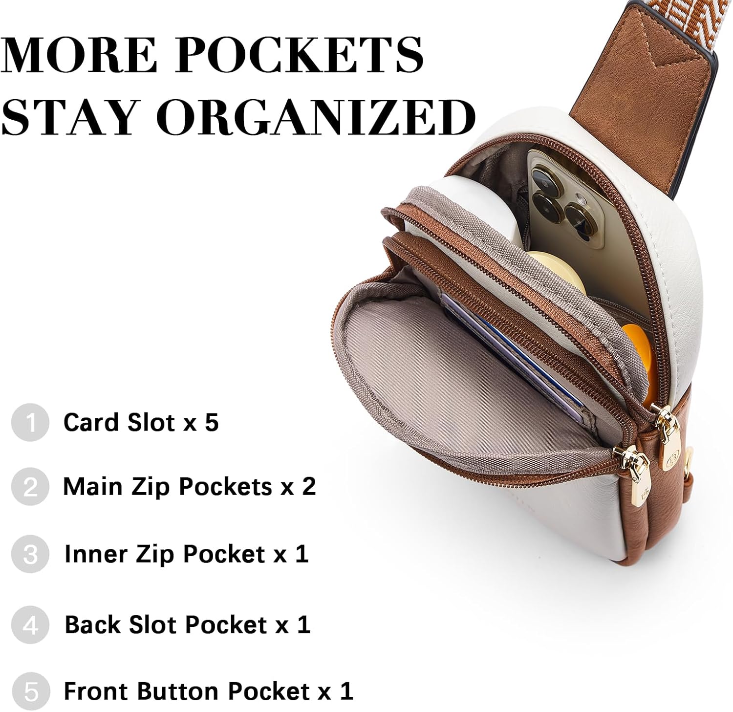 BOSTANTEN Small Sling Bag Crossbody Bags for Women Trendy Crossbody Purse Leather Chest Bag - Image 4