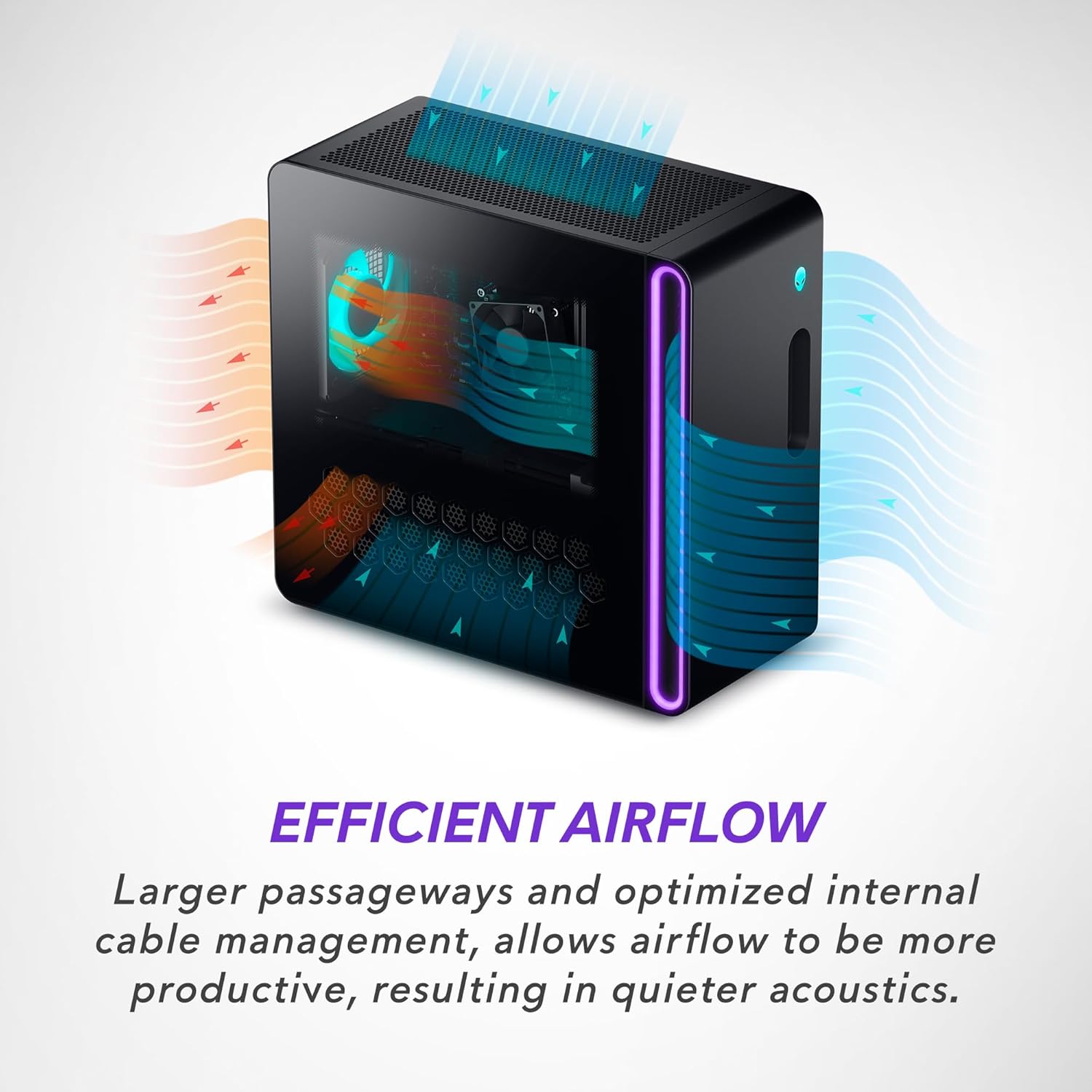 Alienware Aurora R16 Gaming Desktop - Intel Core i7-14700F Processor, 16GB DDR5 RAM, 512GB SSD + 1TB HDD, NVIDIA GeForce RTX 4060 8GB GDDR6, Windows 11 Home, Onsite Service - Black - Image 4