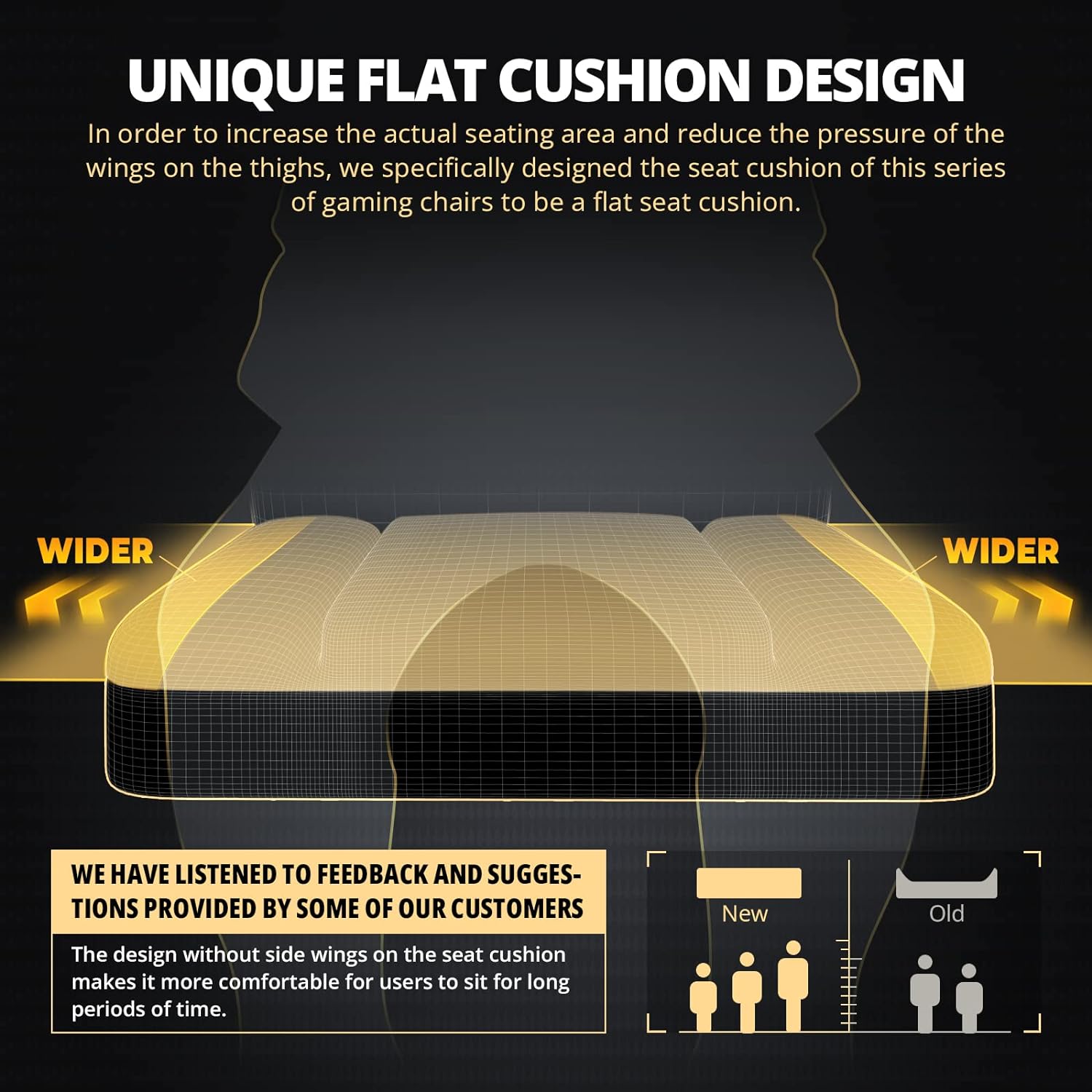 Dowinx Gaming Chair Breathable PU Leather Gamer Chair with Pocket Spring Cushion, Ergonomic Computer Chair with Massage Lumbar Support,Adjustable Swivel Task Chair with Footrest(Black) - Image 5