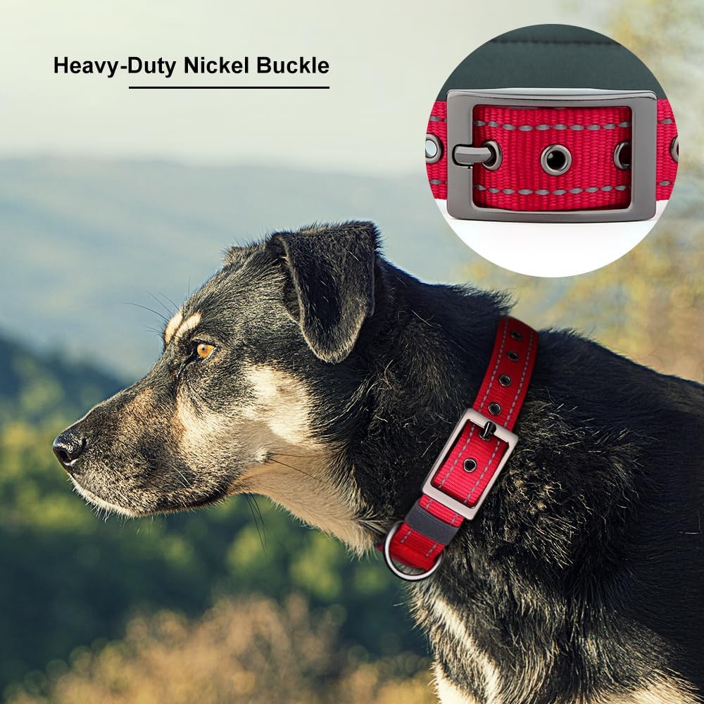 Personalized Dog Collar with Name and Phone Number | Durable Metal Buckle | Ultra Wide Soft Neoprene Padded | Adjustable Reflective Weatherproof Dog Collar for Large Medium and Small Dogs - Image 5