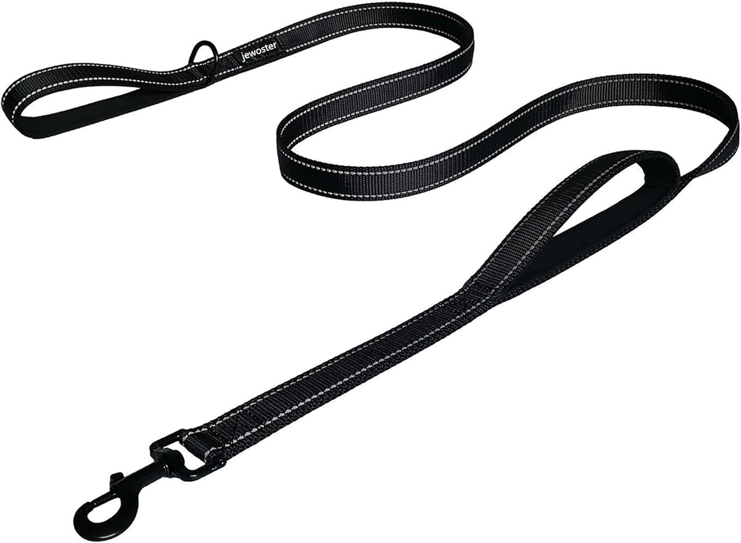 Heavy Duty Dog Leash - 2 Handles by Padded Traffic Handle for Extra Control, 6foot Long - Perfect for Medium to Large Dogs (6 ft, Black) - Image 2