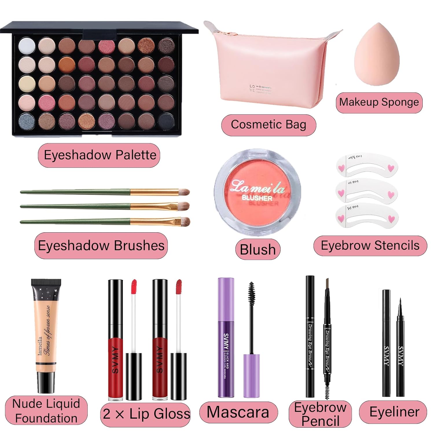 Makeup Set for Women, Makeup Full Kit for Beginners & Professionals, Travel Makeup Set for Teens & Adults, Makeup Gift Set for Girls, Eyeshadow Palette, Lip Gloss, Face & Eye Make up - Image 3