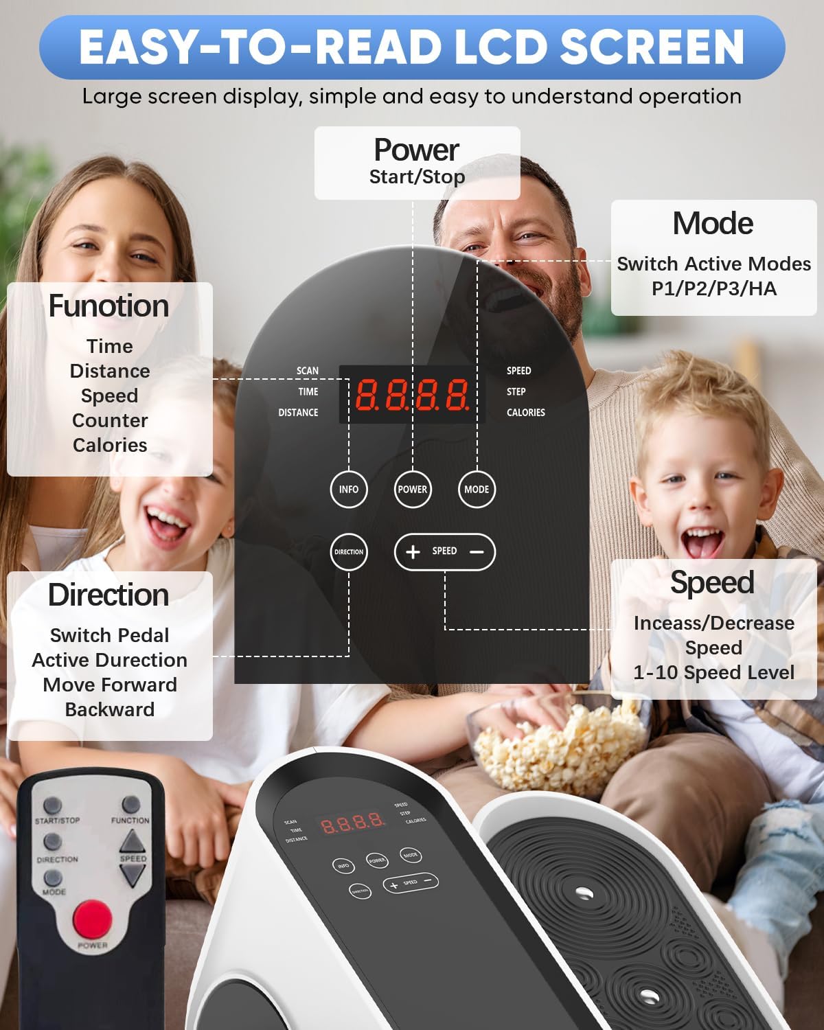 Under Desk Elliptical Machine, Electric Ellipse Leg Exerciser While Sitting for Seniors Adults, Leg Ercise Pro, Leg Exerciser While Sitting, Home Use Seated Ellipse Leg Exerciser - Image 4