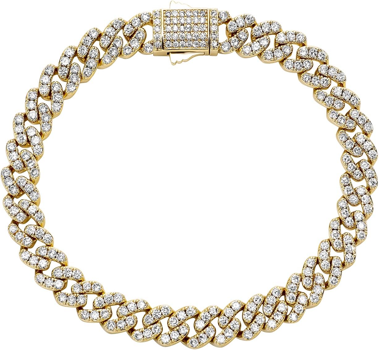 TOPGRILLZ Gold Anklets for Women Cuban Link Anklets Iced out Faux Diamond Chunky Ankle Bracelets 8mm 14K Gold Silver Plated Minimalist Fashion Foot Jewelry - Image 2