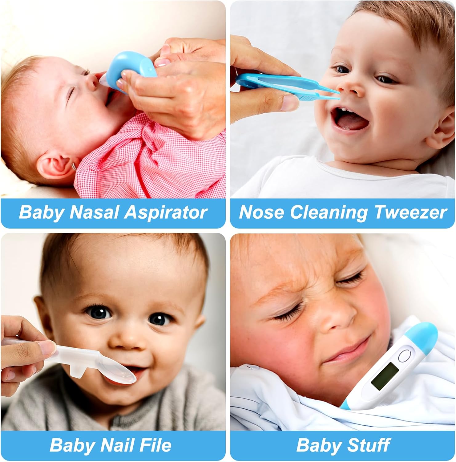 Baby Grooming Kit, Infant Safety Care Set with Hair Brush Comb Nail Clipper Nasal Aspirator,Baby Essentials Kit for Newborn Girls Boys - Image 5