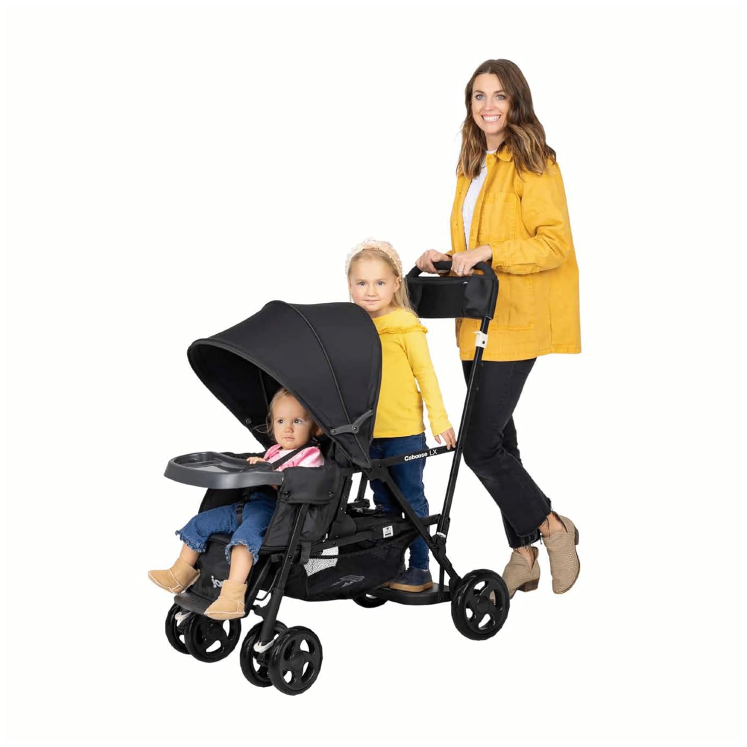 Joovy Caboose LX Tandem Stand-on Stroller, Black - Image 2