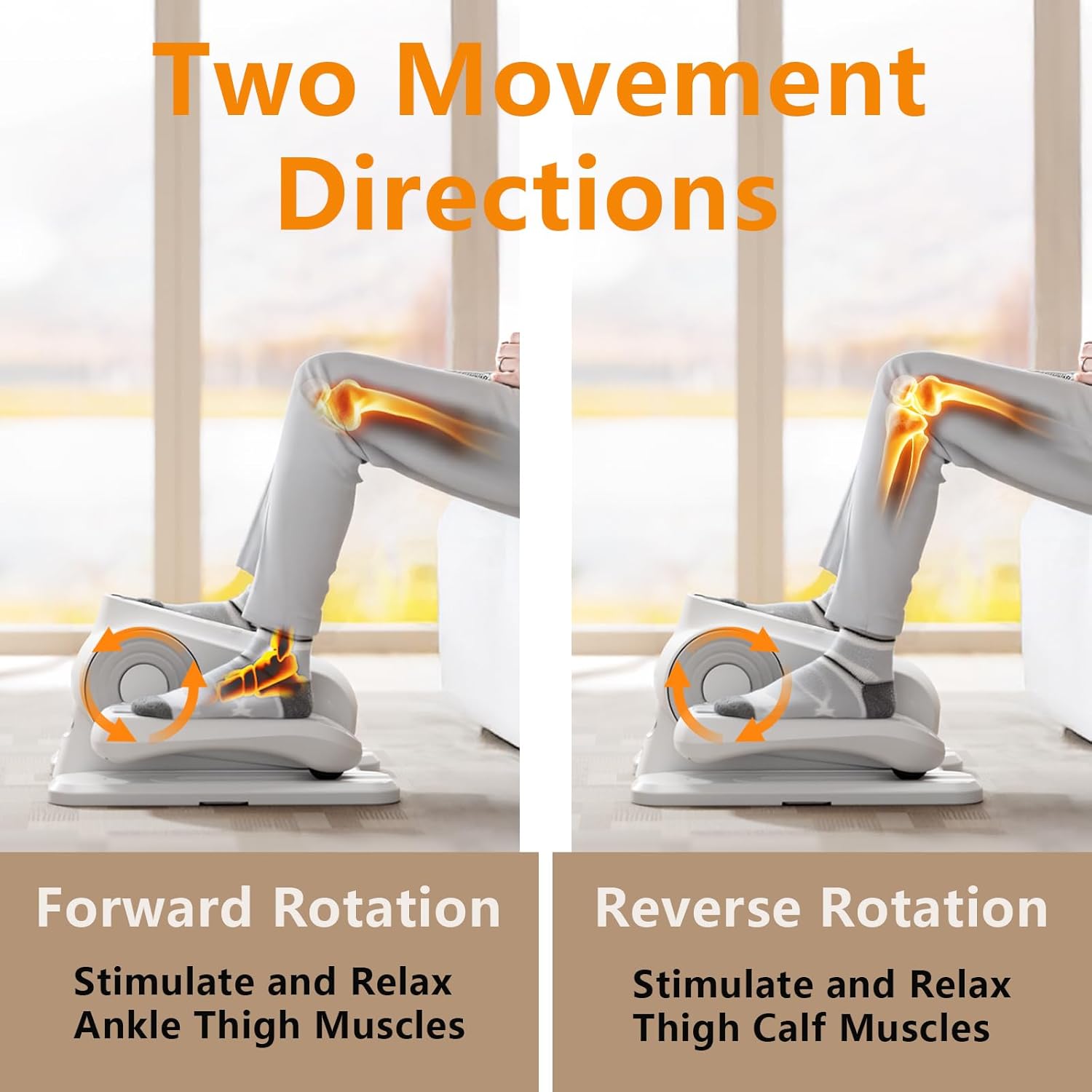 Under Desk Elliptical Exercise Machine, Ellipse Leg Exerciser As Seen On TV with 12 Speed, Electric Foot Leg Exerciser While Sitting for Seniors, Portable Seated Pedal Exerciser with Remote/LCD - Image 5