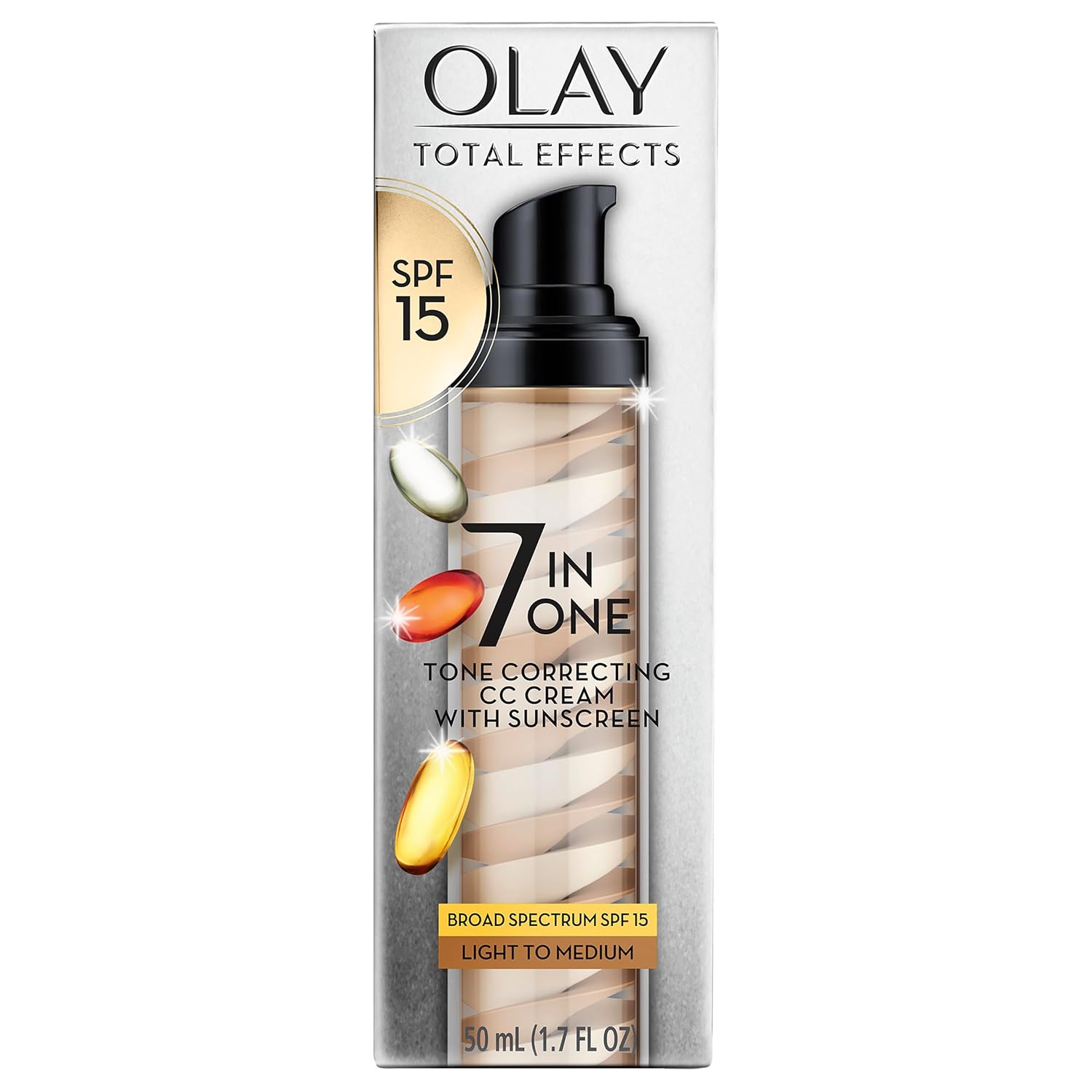 Olay Total Effects Tone Correcting Face Moisturizer with Sunscreen SPF 15, Light to Medium 1.7 Ounces - Image 2