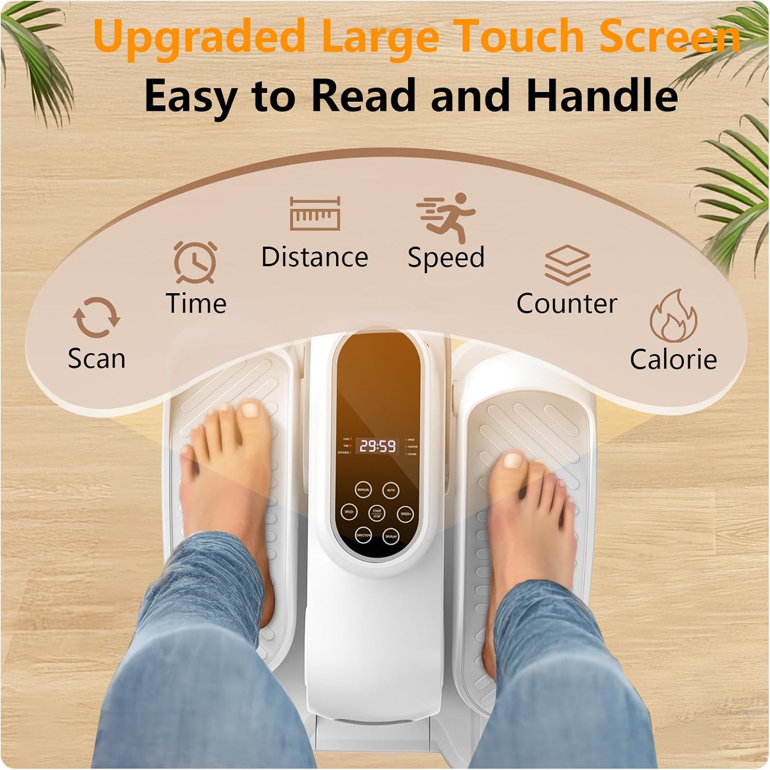 Under Desk Elliptical Exercise Machine, Ellipse Leg Exerciser As Seen On TV with 12 Speed, Electric Foot Leg Exerciser While Sitting for Seniors, Portable Seated Pedal Exerciser with Remote/LCD - Image 8