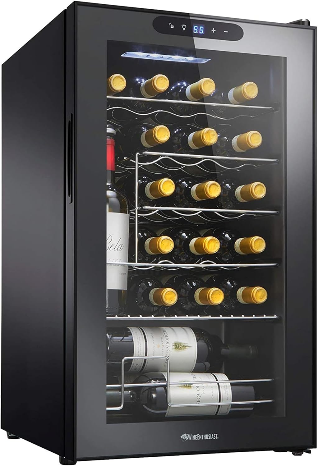 Wine Enthusiast 24-Bottle Compressor Wine Cooler with Upright Bottle Storage - Freestanding Wine Refrigerator with Digital Touchscreen and LED Temperature Display - Image 2
