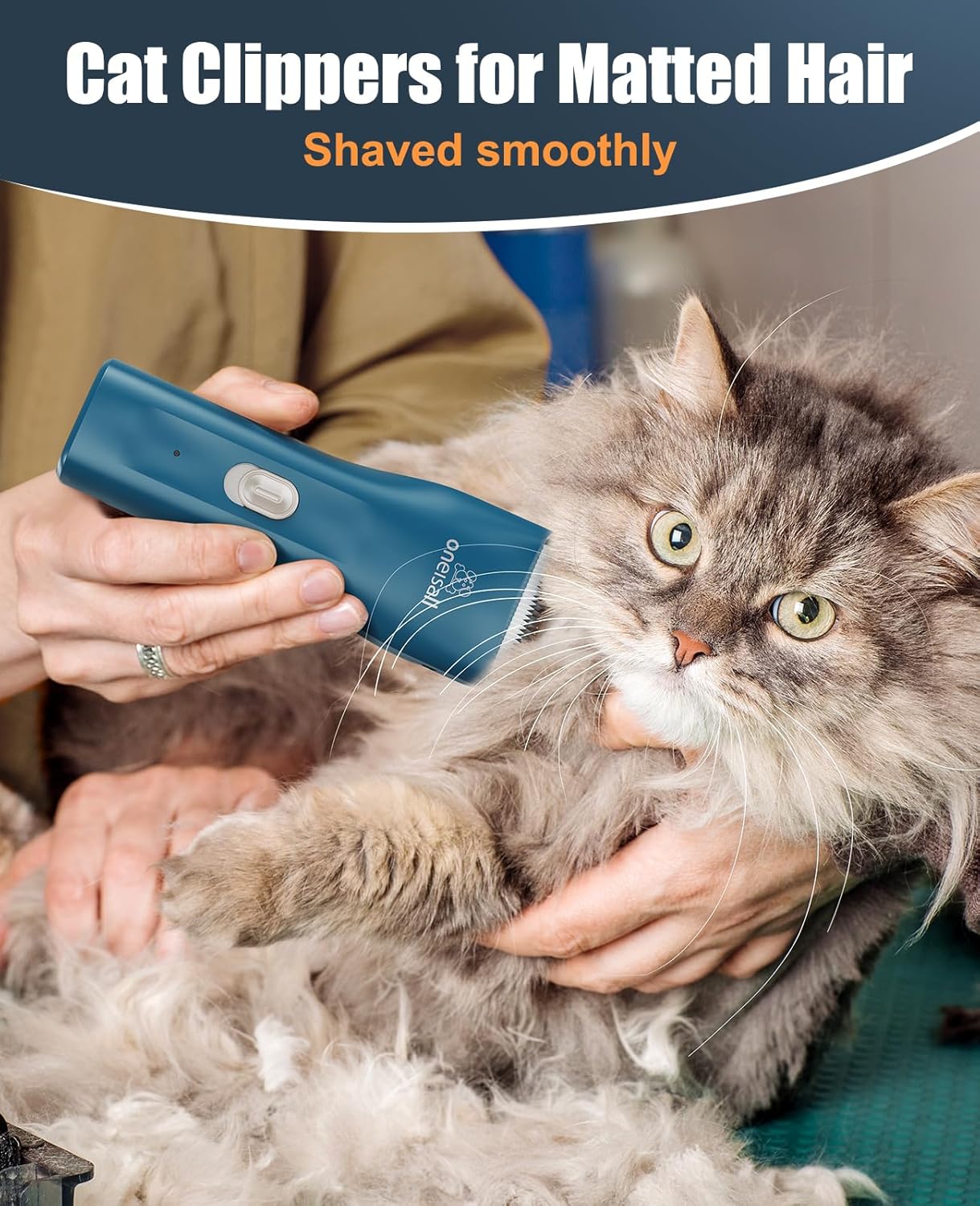 oneisall Pet Clipper for Cat Matted Hair, Pet Shaver for Cats Quiet Pet Hair Clippers Cordless Cat Clippers for Matted Hair Cat Clippers for Long Hair(Standard Blade) - Image 3