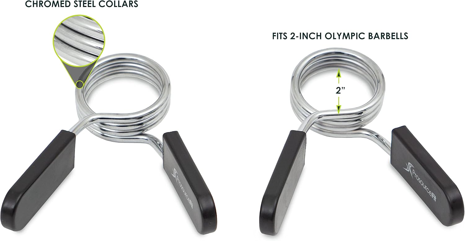 ProsourceFit Olympic Barbell Spring Clip Collar 2-inch Pair with Easy-Grip Handles for Weightlifting,Powerlifting and Strength Training - Image 3
