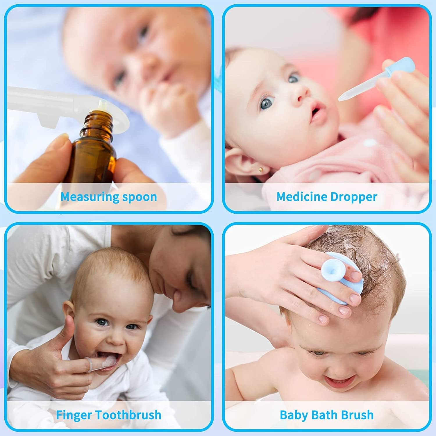 Baby Healthcare and Grooming Kit, 14 in 1 Baby Safety Set Newborn Nursery Health Care Set with Hair Brush Scale Nail Clippers for Baby Girls Boys (Blue 14 in 1) - Image 6