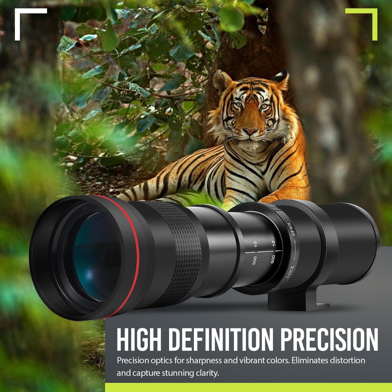 High-Power 420-1600mm f/8.3 HD Manual Telephoto Zoom Lens for Canon T1i T2i T3 T3i T4 T4i T5 T5i T6 T6i T6s T7 T7i T7s T8i EOS 1D 5D 6D 7D 30D 40D 50D 60D 70D 80D 90D XS XSI SL3 SL2 SL1 - Image 6