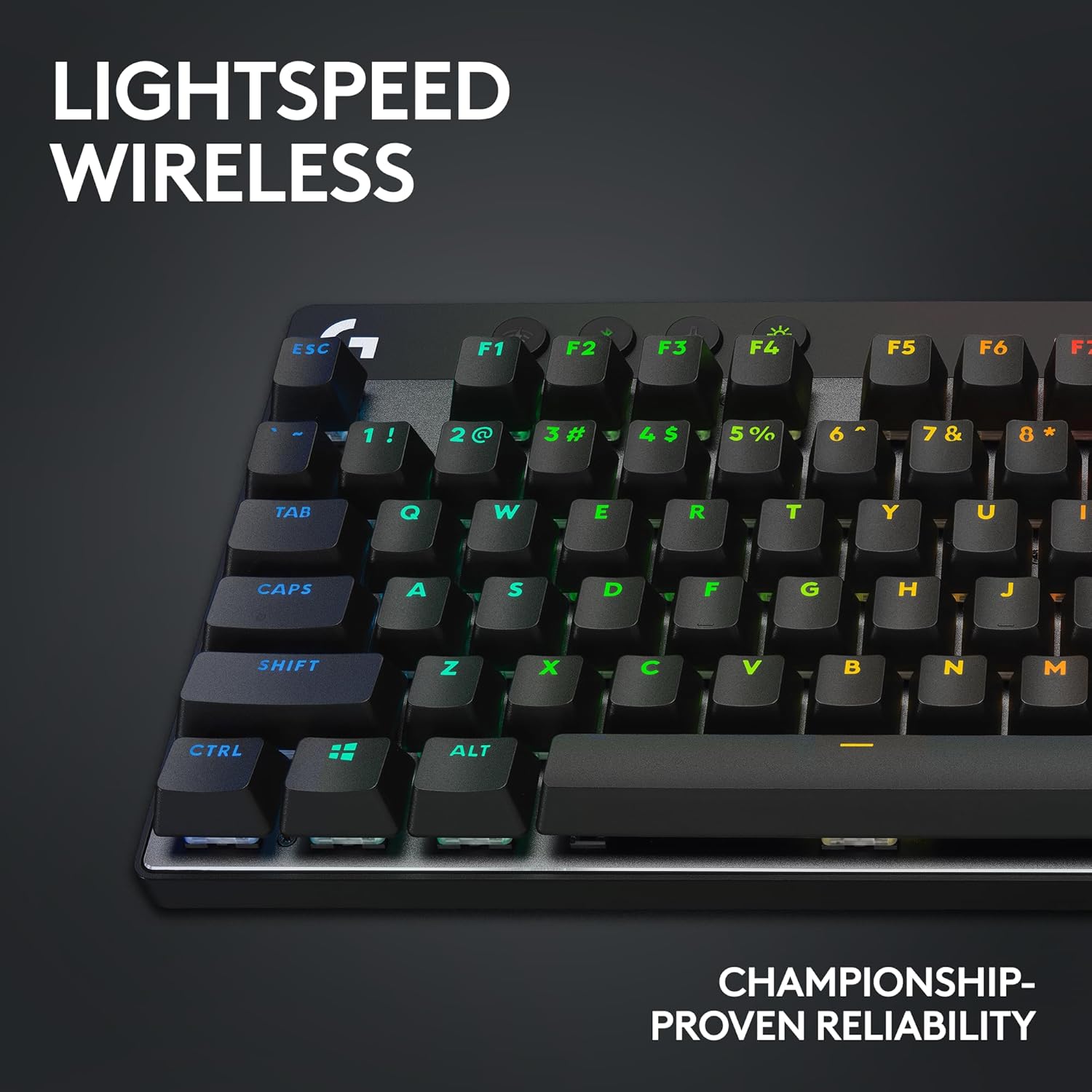 Logitech G PRO X TKL LIGHTSPEED Wireless Gaming Keyboard, Ultra-Portable Tenkeyless Design, LIGHTSYNC RGB, PBT keycaps, Linear Switches (GX Red) - Black - Image 4