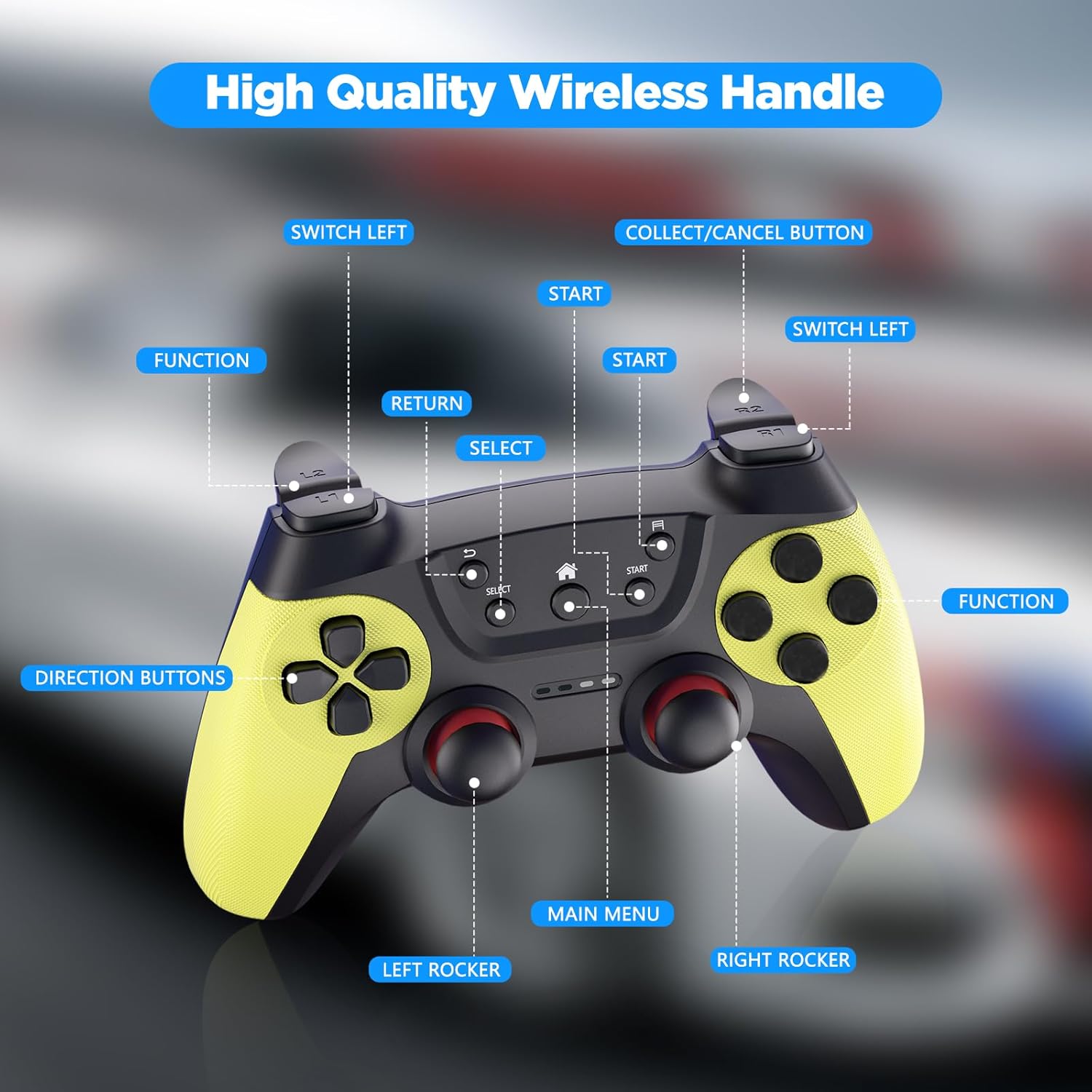 30000+ Wireless Retro Gaming Stick, Retro Gaming Console,Revisit Classic Retro Play Plug and Play Video Gaming Stick,HD HDMI TV Game Stick,Premium Competitive Dual Controllers Yellow+White - Image 5