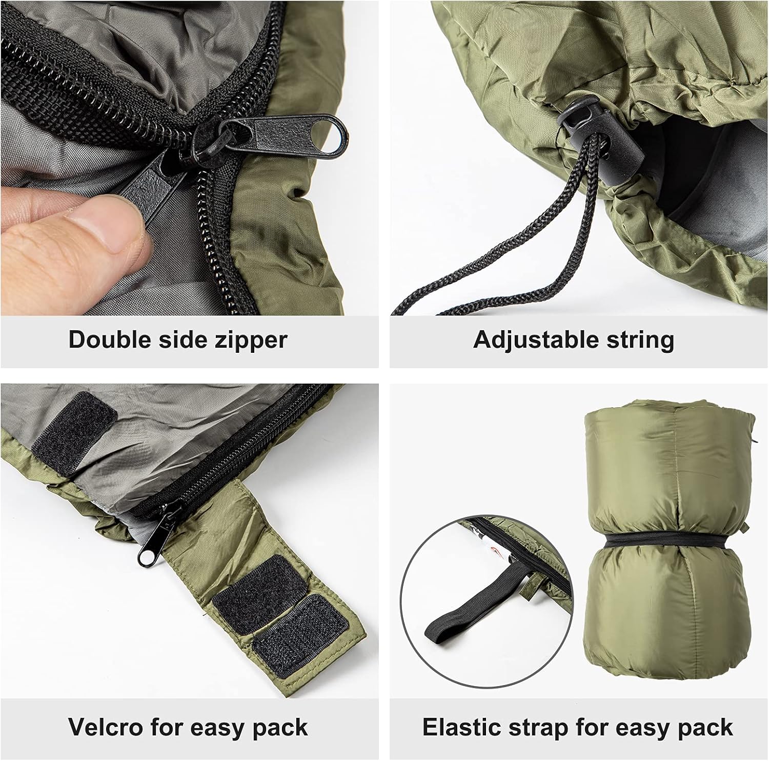 Night Cat Camping Sleeping Bag for Adults Portable Lightweight Backpacking Hiking Traveling Indoor Outdoor Temperature 5-15℃ Switch to a Quilt or Blanket - Image 6