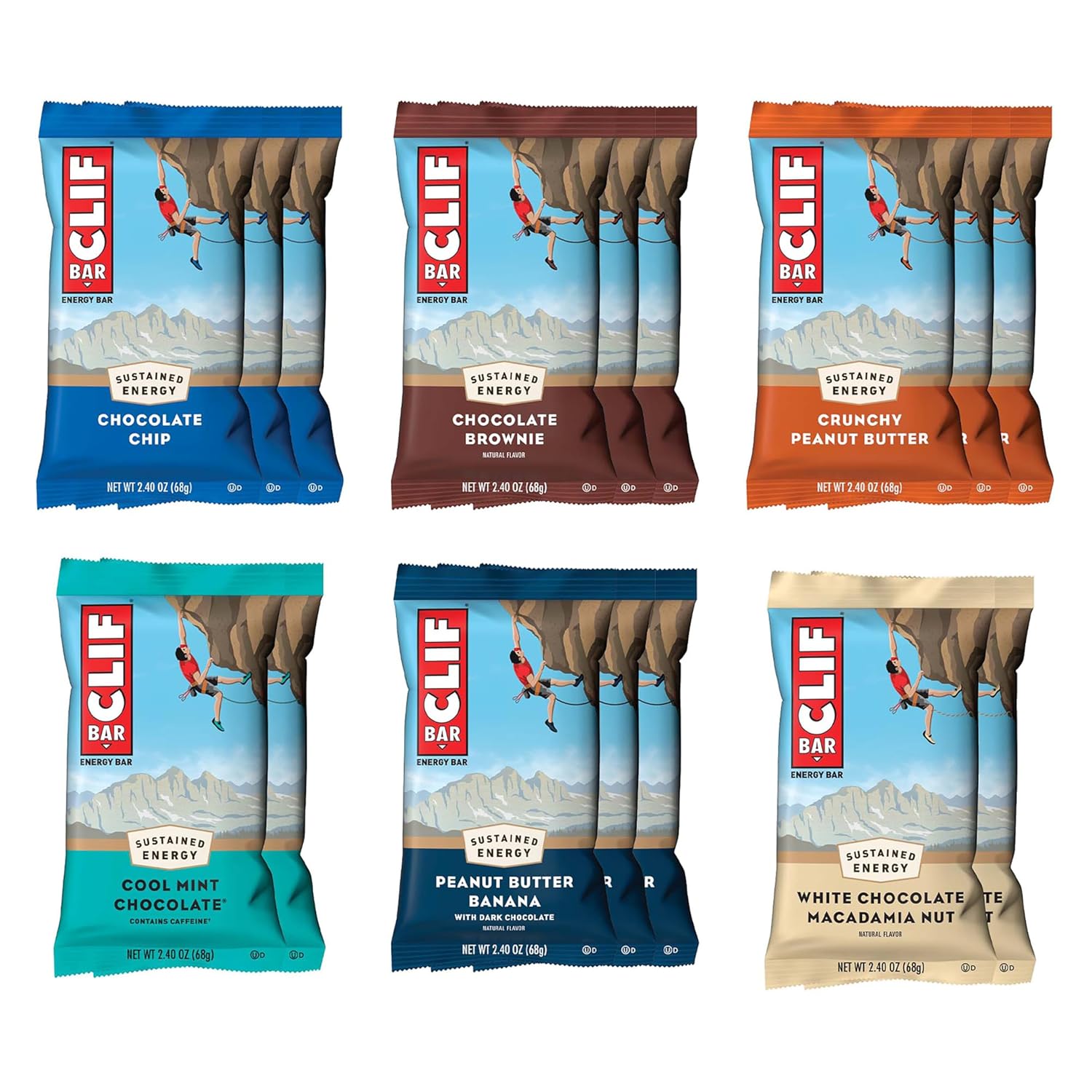 CLIF BAR - Variety Pack - 6 Flavors - Made with Organic Oats - Energy Bars - Non-GMO - Plant Based Protein Bars (16 Pack) - Image 2