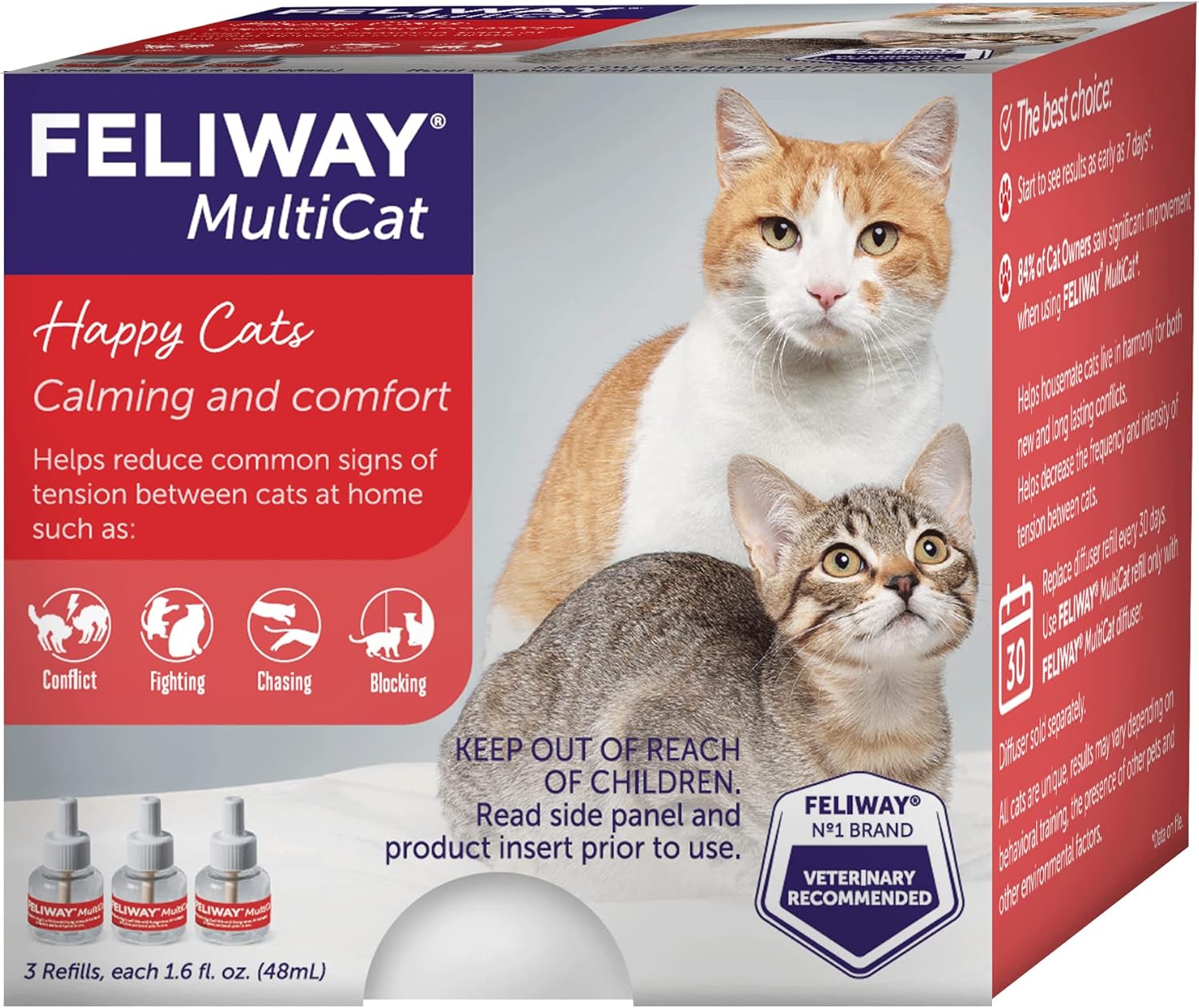 FELIWAY MultiCat Calming Pheromone, 30 Day Refill - 3 Pack - Image 7