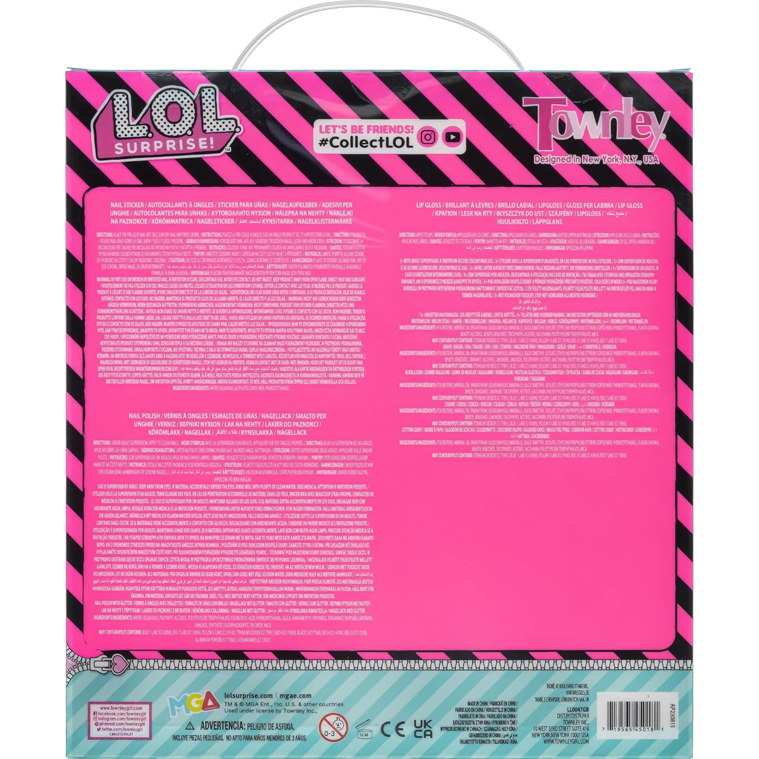 LOL Surprise Townley Girl 11 Pcs Sparkly Cosmetic Makeup Set for Kids Includes 5 Lip Gloss, 5 Nail Polish & Nail Stickers for Girls Tweens, Ages 3+ Perfect for Parties, Sleepovers and Makeovers - Image 3