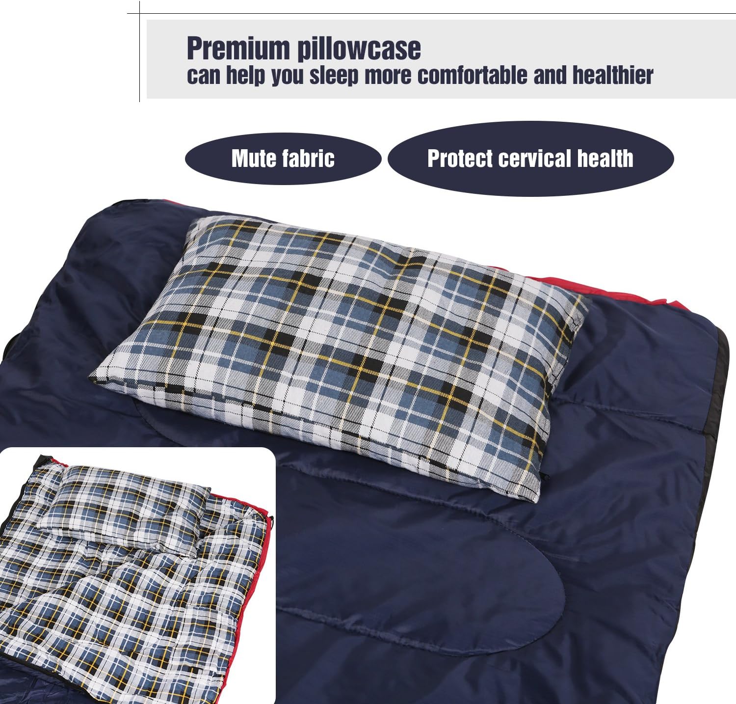 REDCAMP rc16031 Outdoor Camping Pillow Lightweight, 1 Count (Pack of 1), Blue and Grey - Image 8