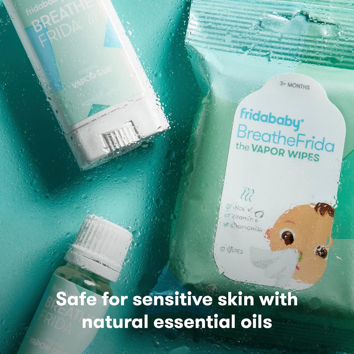 Frida Baby Breathe Easy Kit Sick Day Baby Essentials - Vapor Wipes, Vapor Rub + Organic Vapor Drops to Help Baby Breathe Easy, Natural Baby Congestion Relief - Image 7