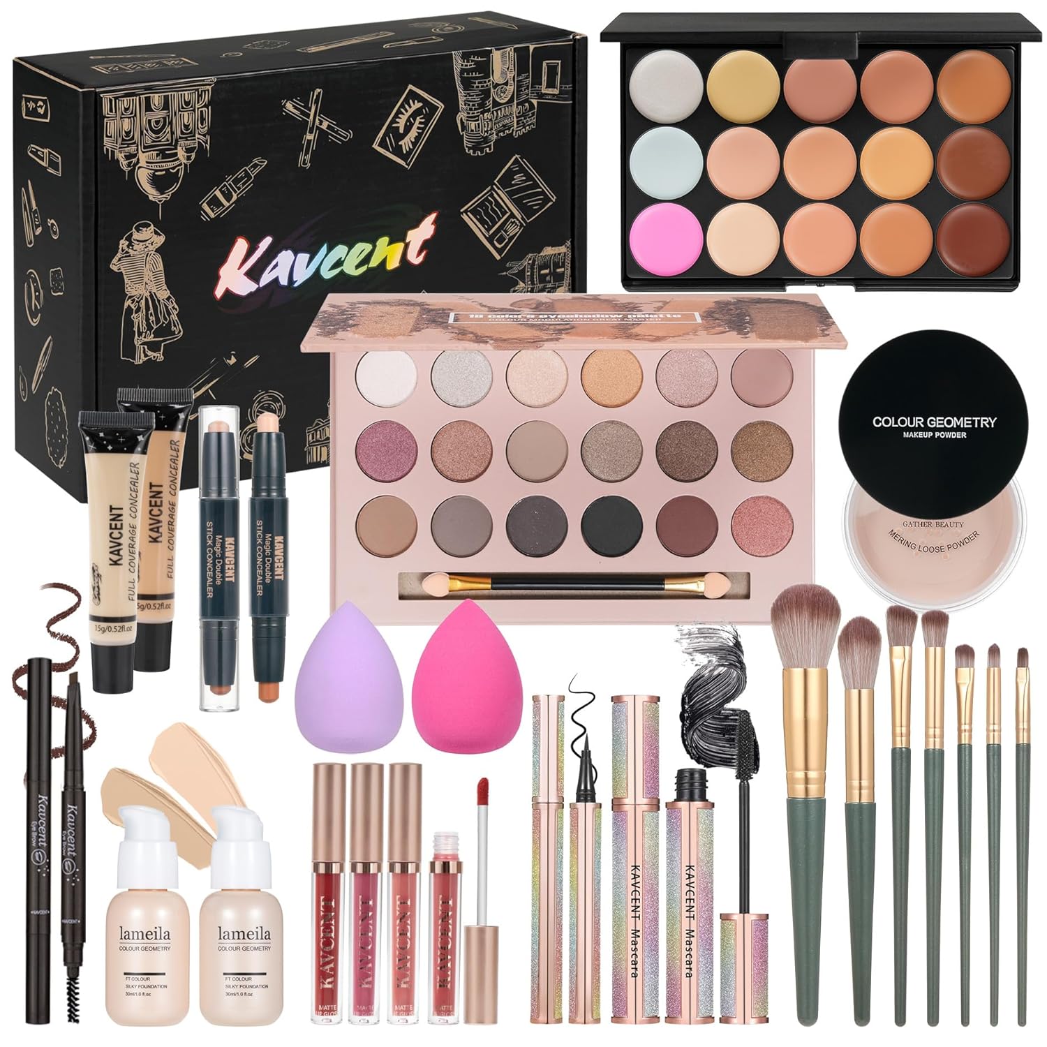 Makeup Kit Makeup Sets for Teens Makeup kits for Women Teenagers Make up Eyeshadow Palette Foundation Concealer Lipgloss Makeup Kit for Women Full Kit - Image 2