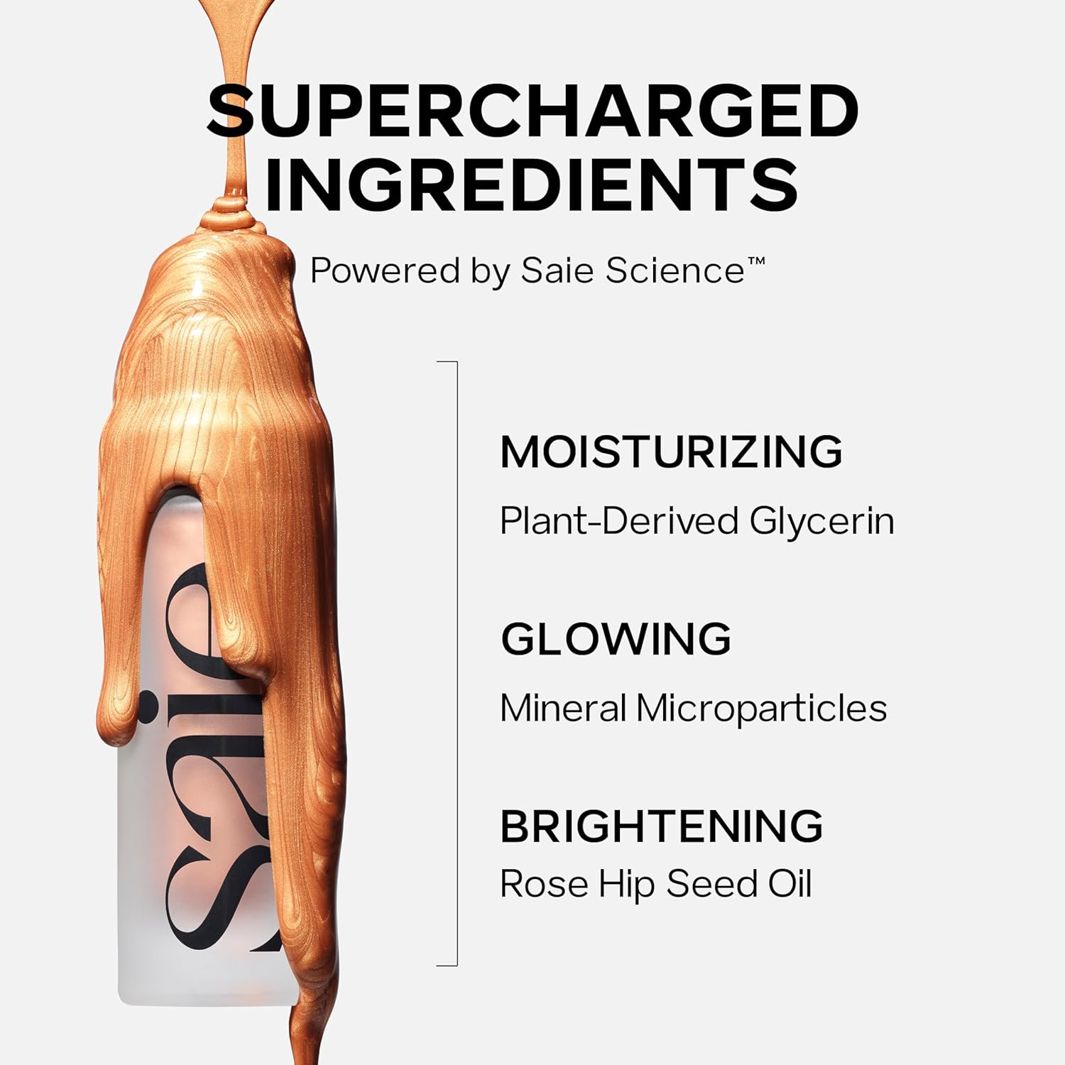 Saie Mini Glowy Super Gel Lightweight Illuminator - Luminizer + Makeup Primer for Glowing Skin - Enriched with Vitamin C + Hydrating Squalane Oil - Sunglow (0.5 oz) - Image 8