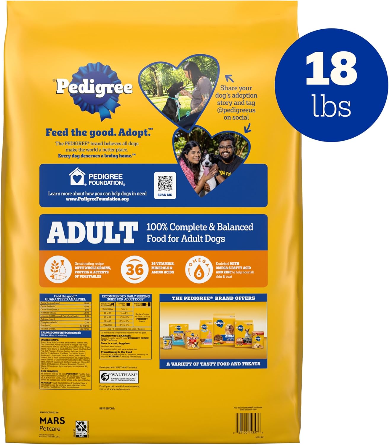 Pedigree Complete Nutrition Adult Dry Dog Food, Roasted Chicken & Vegetable Flavor,18 lb. Bag - Image 3