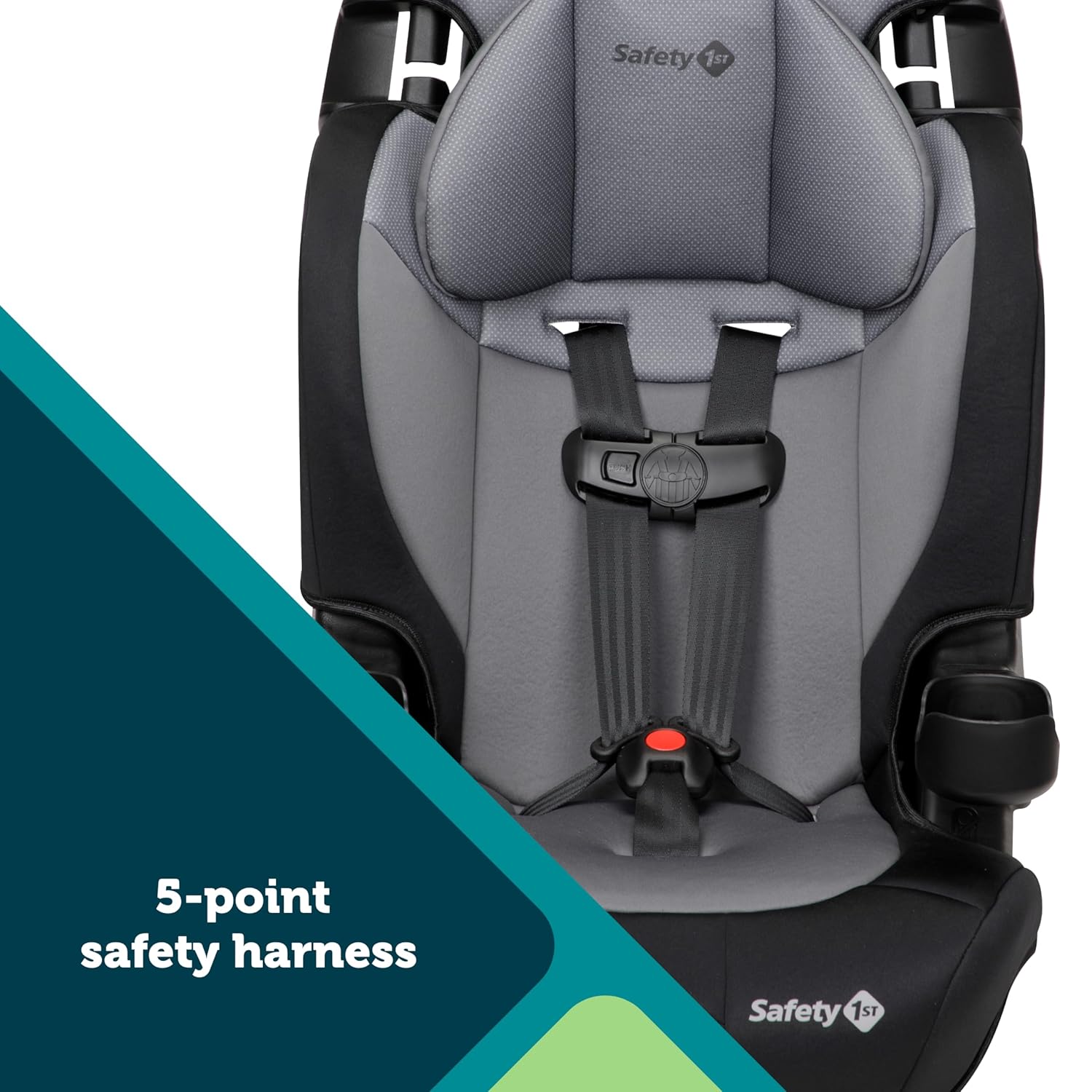 Safety 1st Grand 2-in-1 Booster Car Seat, Forward Facing Car Seat with Harness, High Back Booster Seat for Car, 30-65 Pounds and Belt-Positioning Booster, Car Seats, 40-100 Pounds, Black Sparrow - Image 3