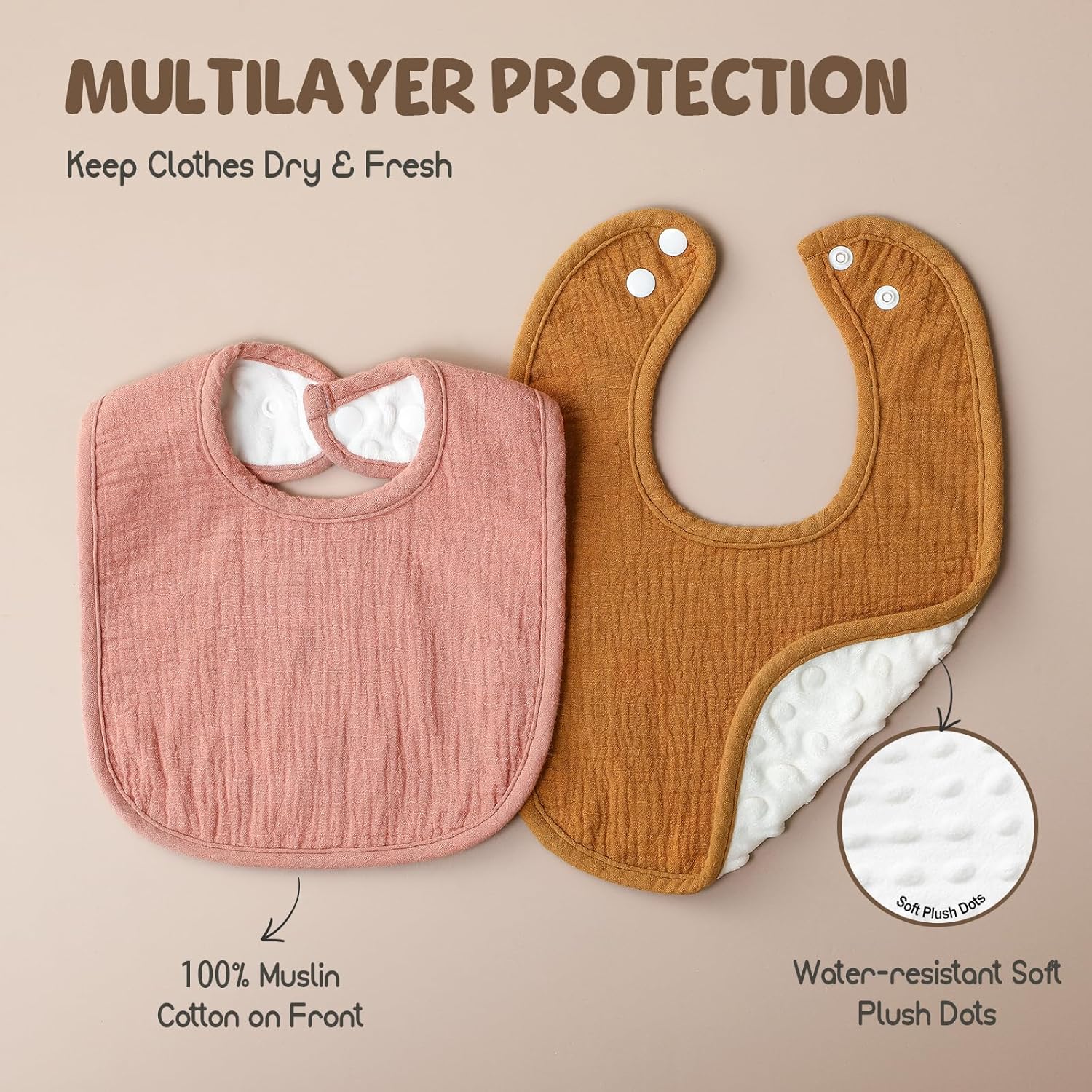 Muslin Baby Bibs for Unisex Boys Girls, Soft Cotton Baby Drool Bibs, Drooling and Teething Bibs for Infant, Newborn - Image 5