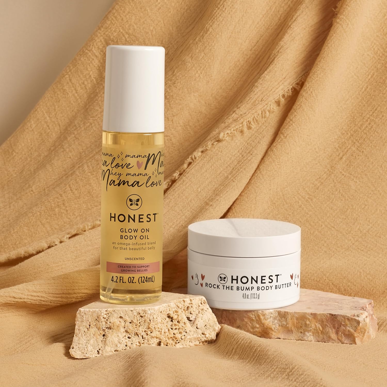 The Honest Company Honest Mama Body + Belly Bump Love Bundle | Moisturizing, Plant-Based Oil + Stretch Mark Butter Cream - Image 4