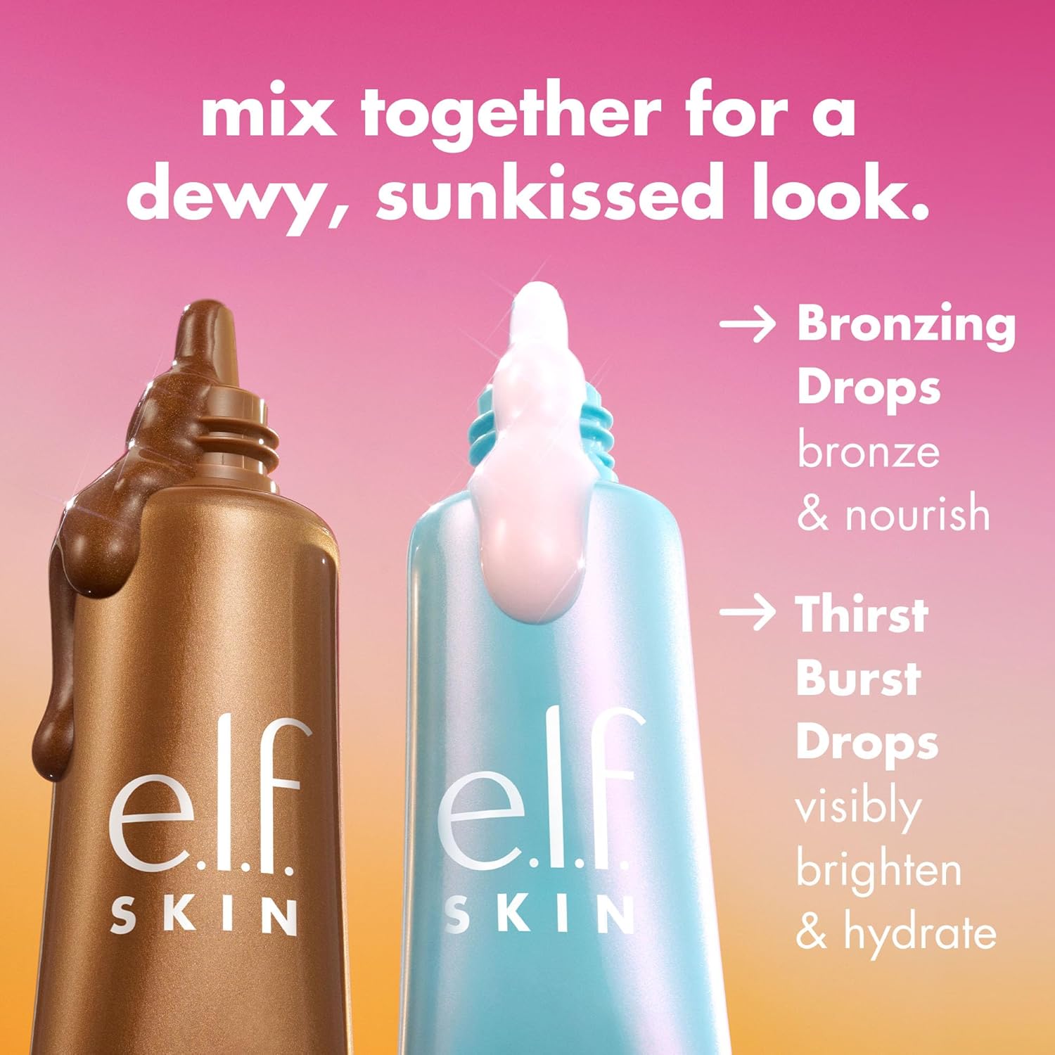 e.l.f. SKIN The Hottest Drops Duo, Holy Hydration! Thirst Burst Drops & Bronzing Drops Skincare Set, For A Dewy, Sun-Kissed Look, Vegan & Cruelty-Free - Image 3