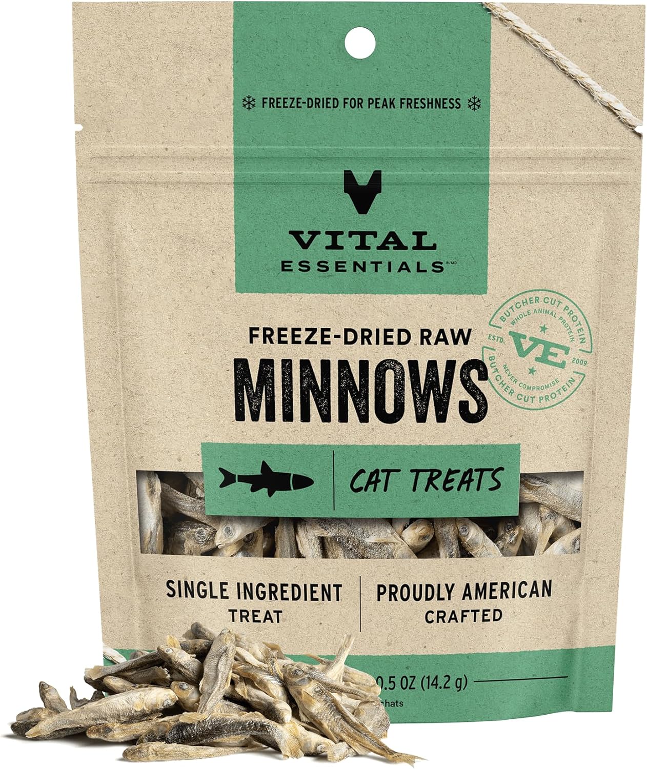Vital Essentials Freeze Dried Raw Cat Treats, Minnows Treats, 0.5 oz - Image 2