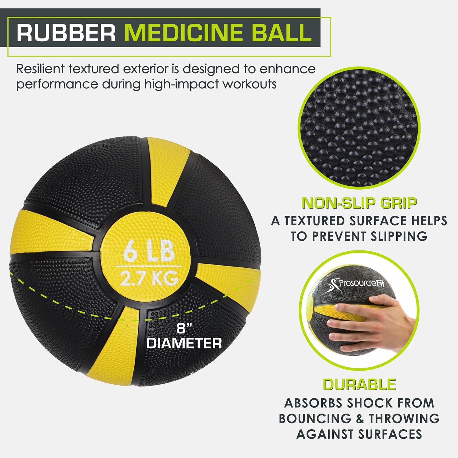 ProsourceFit Weighted Medicine Ball for Full Body Workouts - Image 3