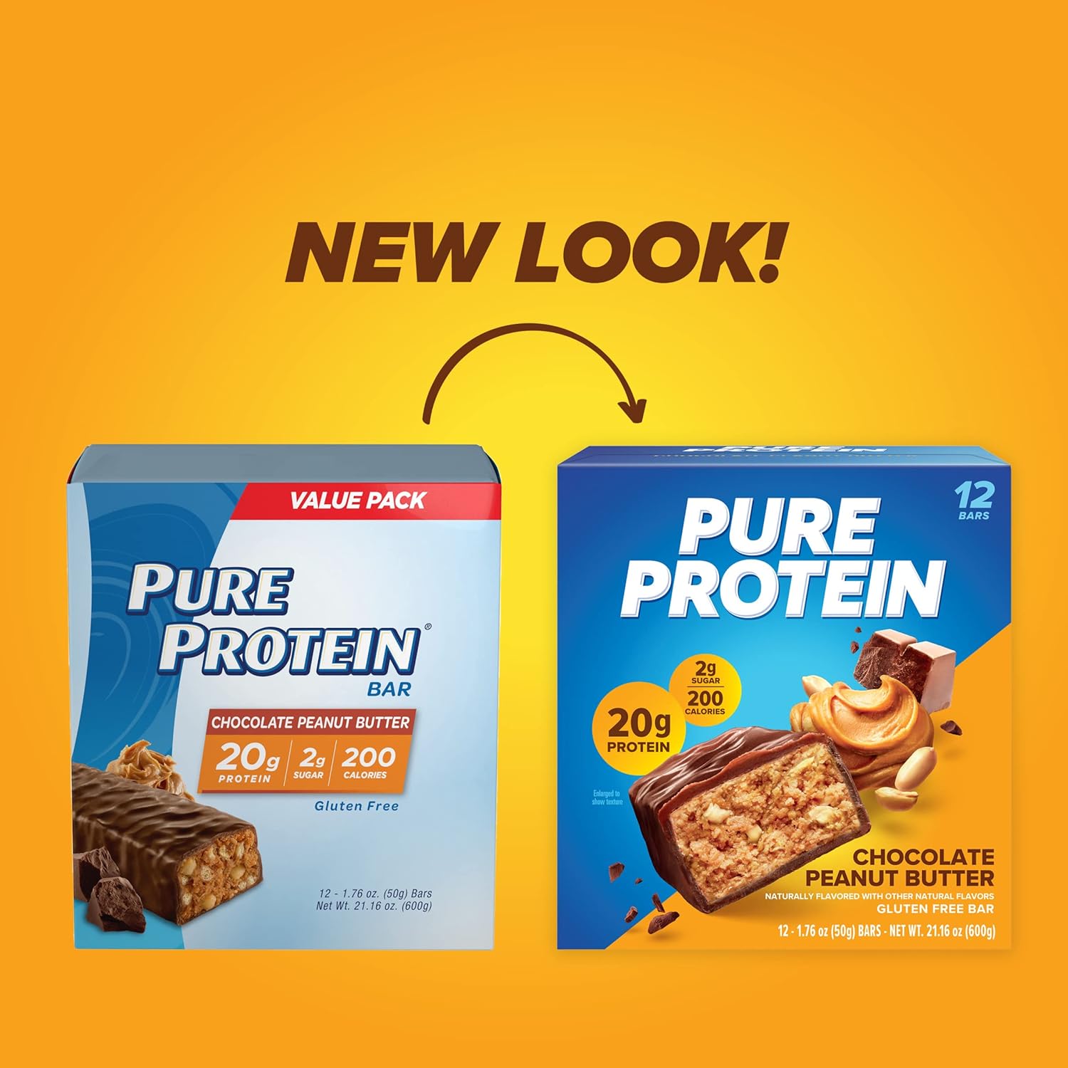 Pure Protein Bars, High Protein, Nutritious Snacks to Support Energy, Low Sugar, Gluten Free, Chocolate Peanut Butter, 1.76oz, 12 Count (Packaging May Vary) - Image 3