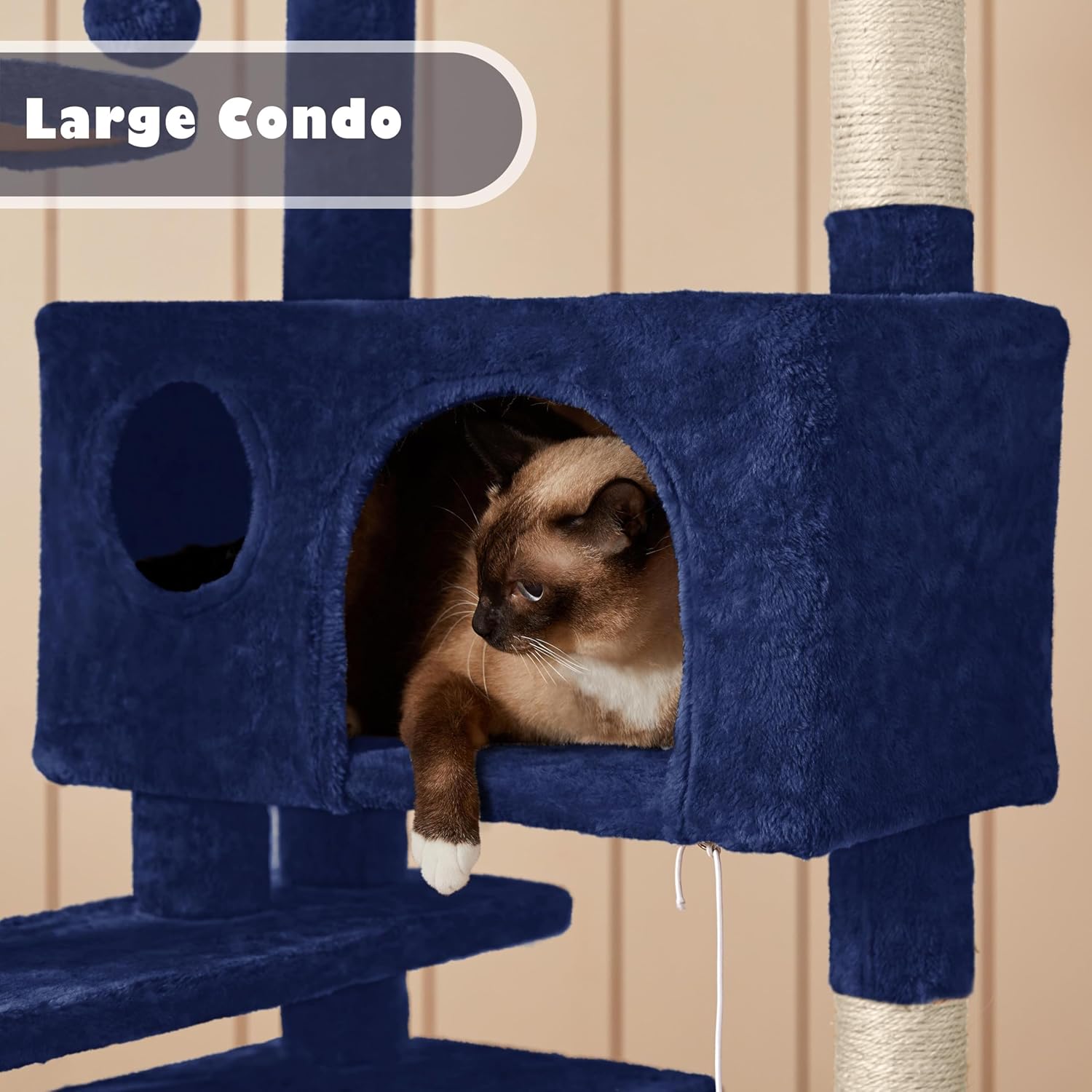 Yaheetech 54in Cat Tree Tower Condo Furniture Scratch Post for Kittens Pet House Play - Image 7