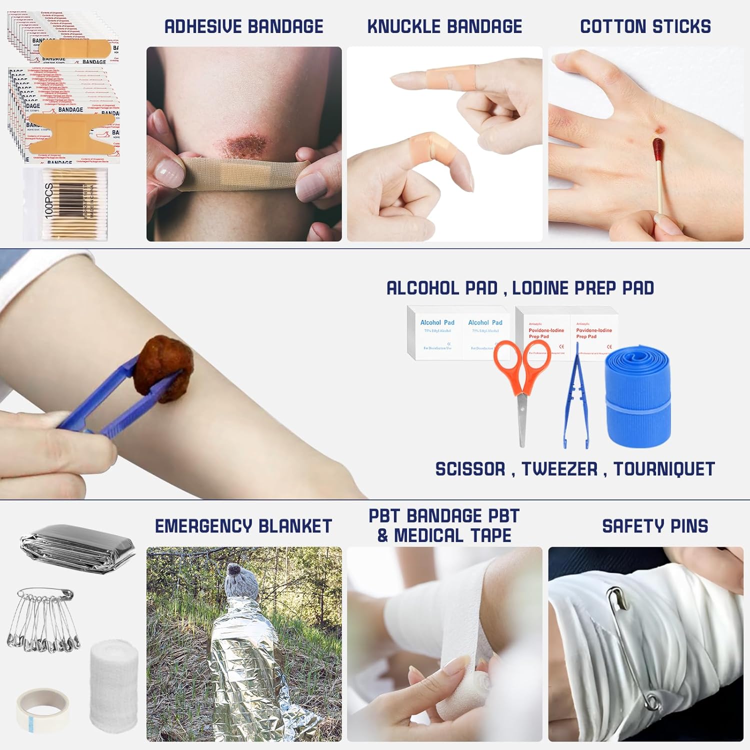 Survival Kits, 149Pcs Survival Gear First Aid Kit IFAK with Molle System Essential Camping Gear Emergency Medical Supplies for Car Fishing Hunting Outdoor Adventure, Camping Essentials - Image 7