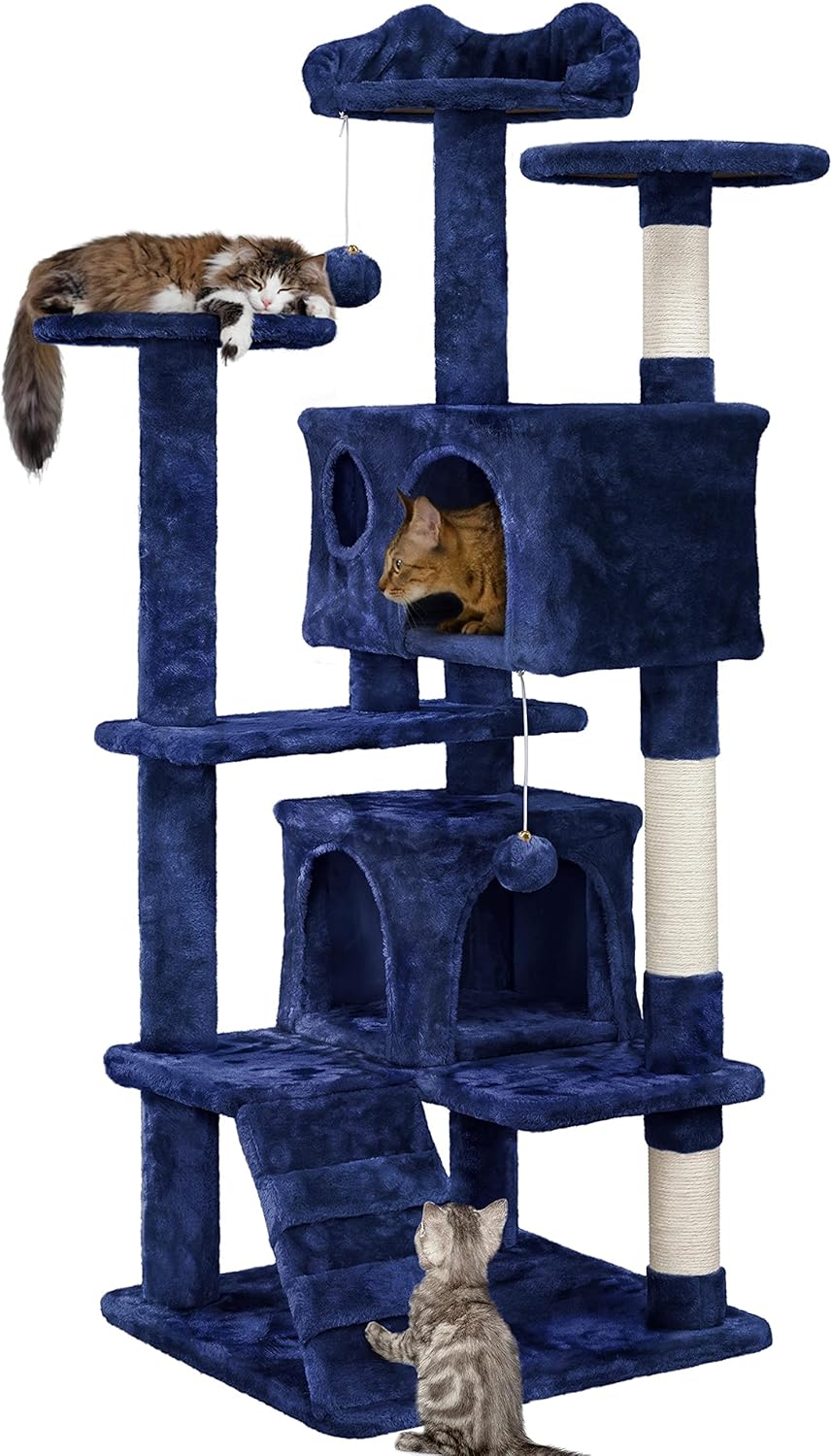 Yaheetech 54in Cat Tree Tower Condo Furniture Scratch Post for Kittens Pet House Play - Image 2