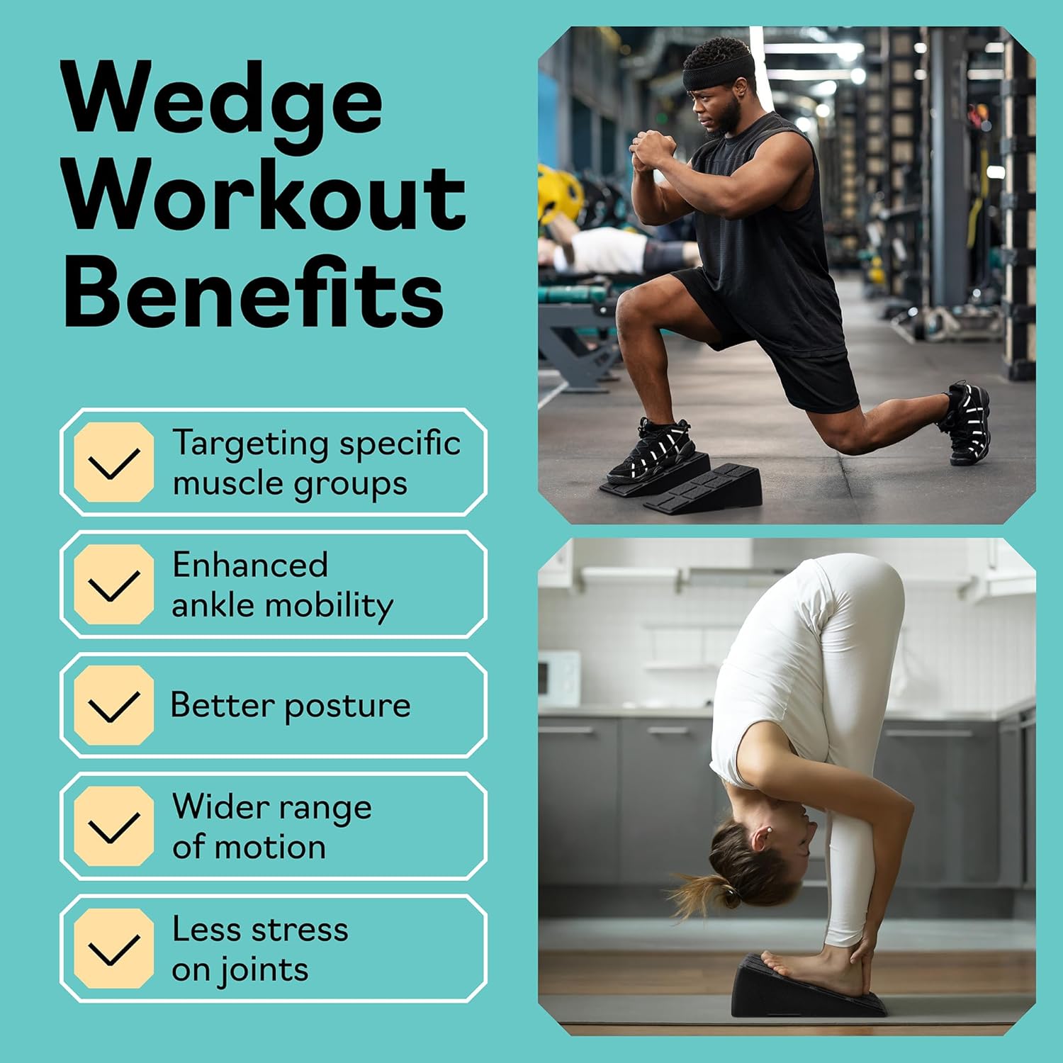 Squat Wedge - Squat Wedge Block 520 LBS Weight Capacity - Slant Board for Calf Stretching - Calf Stretcher Slant Board - yoga blocks - Image 9