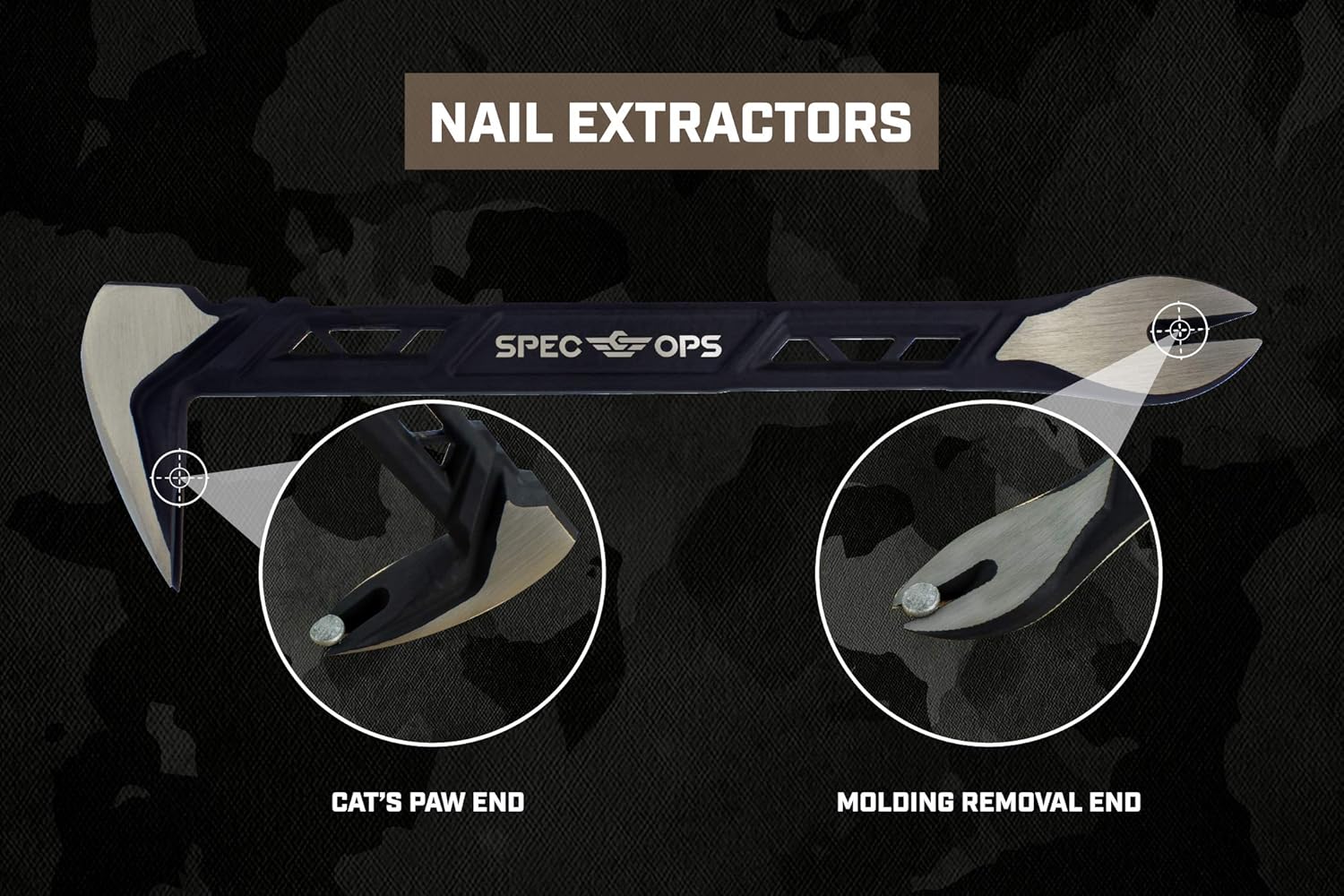 Spec Ops Tools 11" Nail Puller Cats Paw Pry Bar, High-Carbon Steel, 3% Donated to Veterans, - Image 6