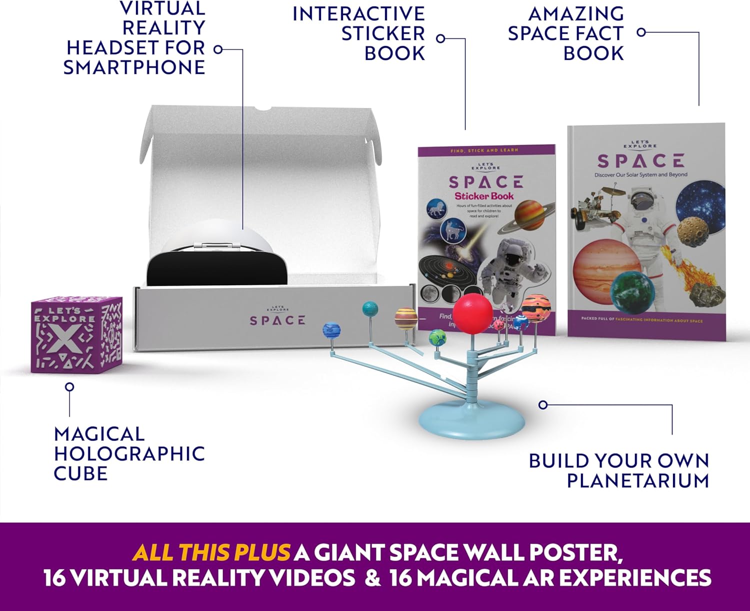 Let's Explore VR Headset for Kids - STEM Gift Box | A Virtual Reality Family Friendly Adventure | Explore Our Solar System with VR Headset for Phone - Image 3