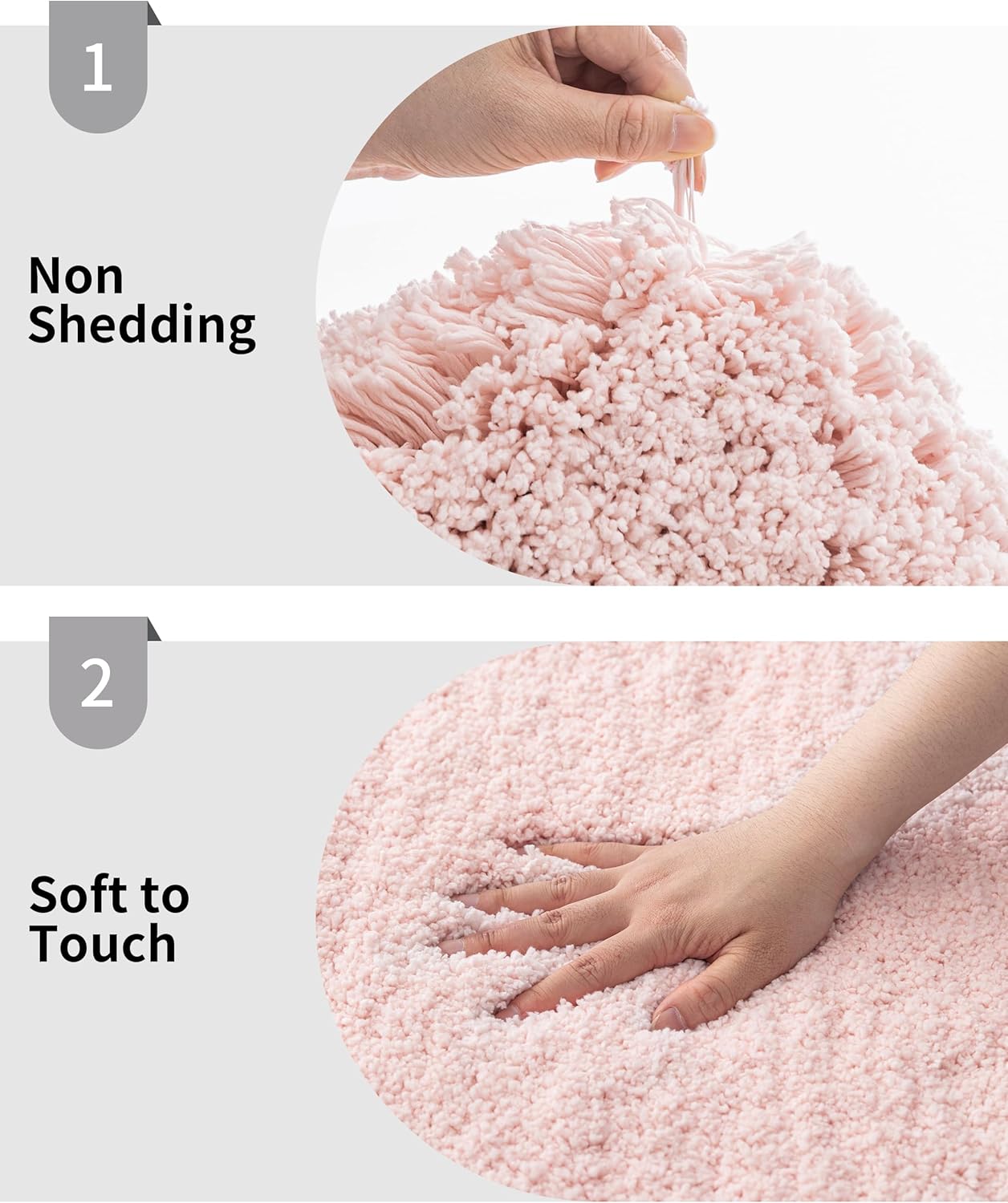 Small Bathroom Rug 17x24 Non Slip Pink Fluffy Bath Mat for Bathroom Floor Washable Plush Luxury Bath Rug for Tub Soft Shaggy Absorbent Shower Mat - Image 6